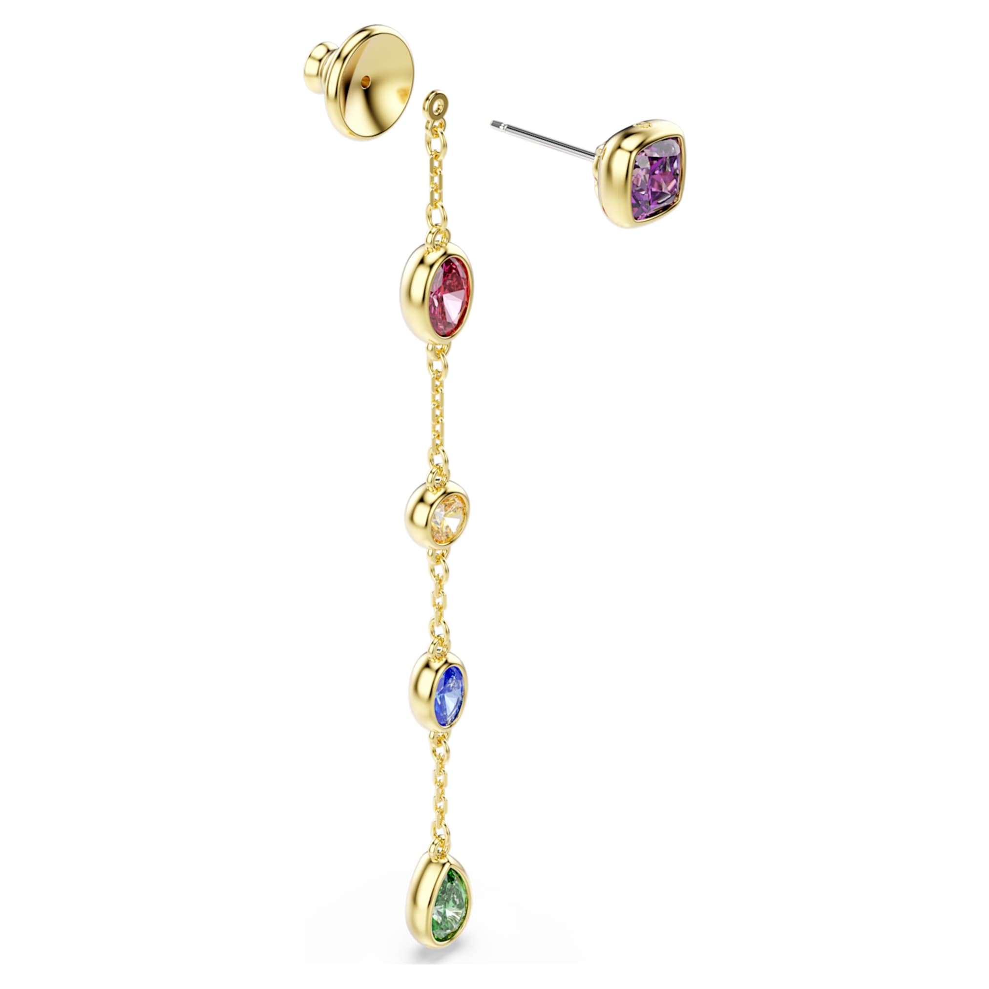Swarovski Imber drop earrings Mixed cuts, Multicolored, 18K gold finish