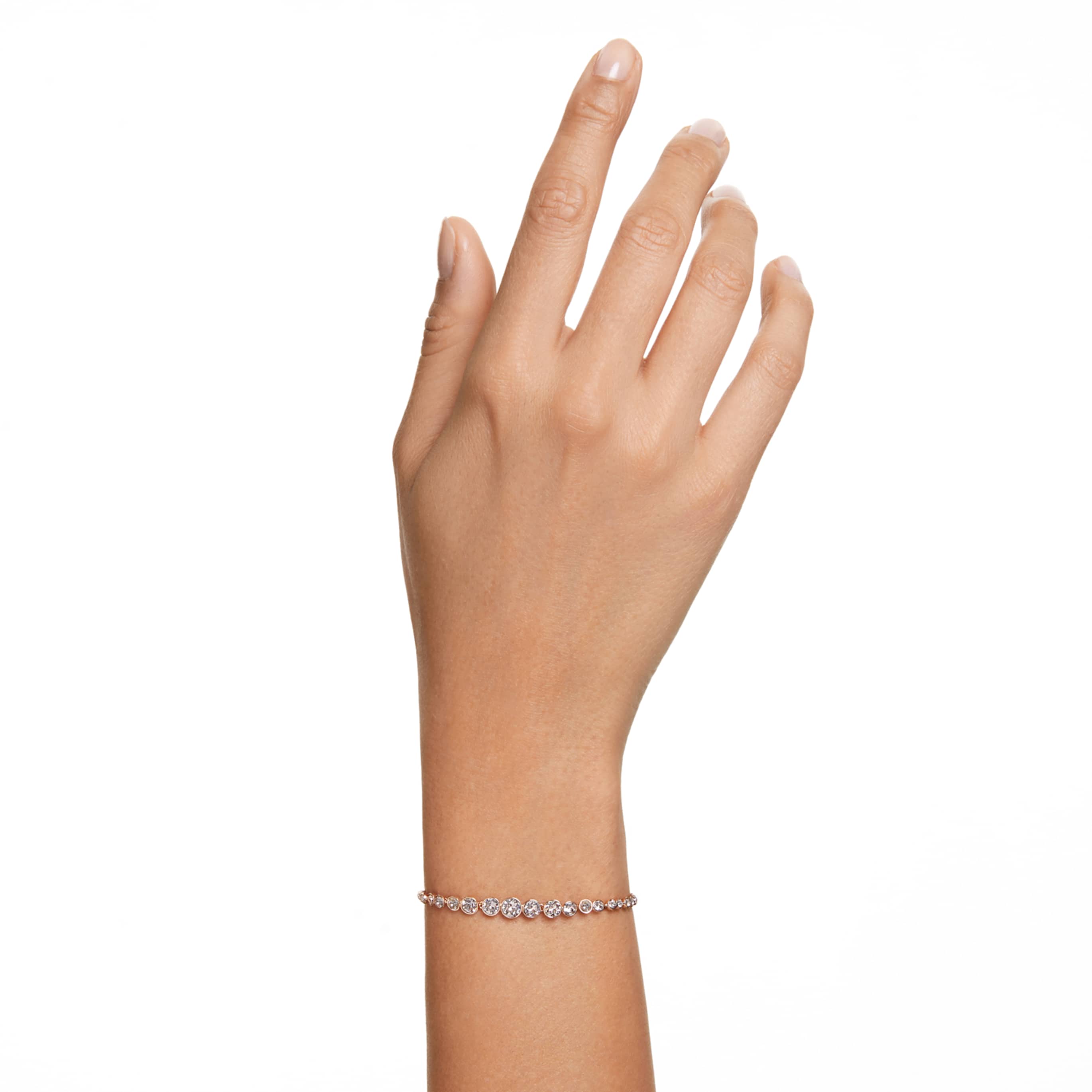 Swarovski Imber bracelet Round cut, Blue, 18K gold finish