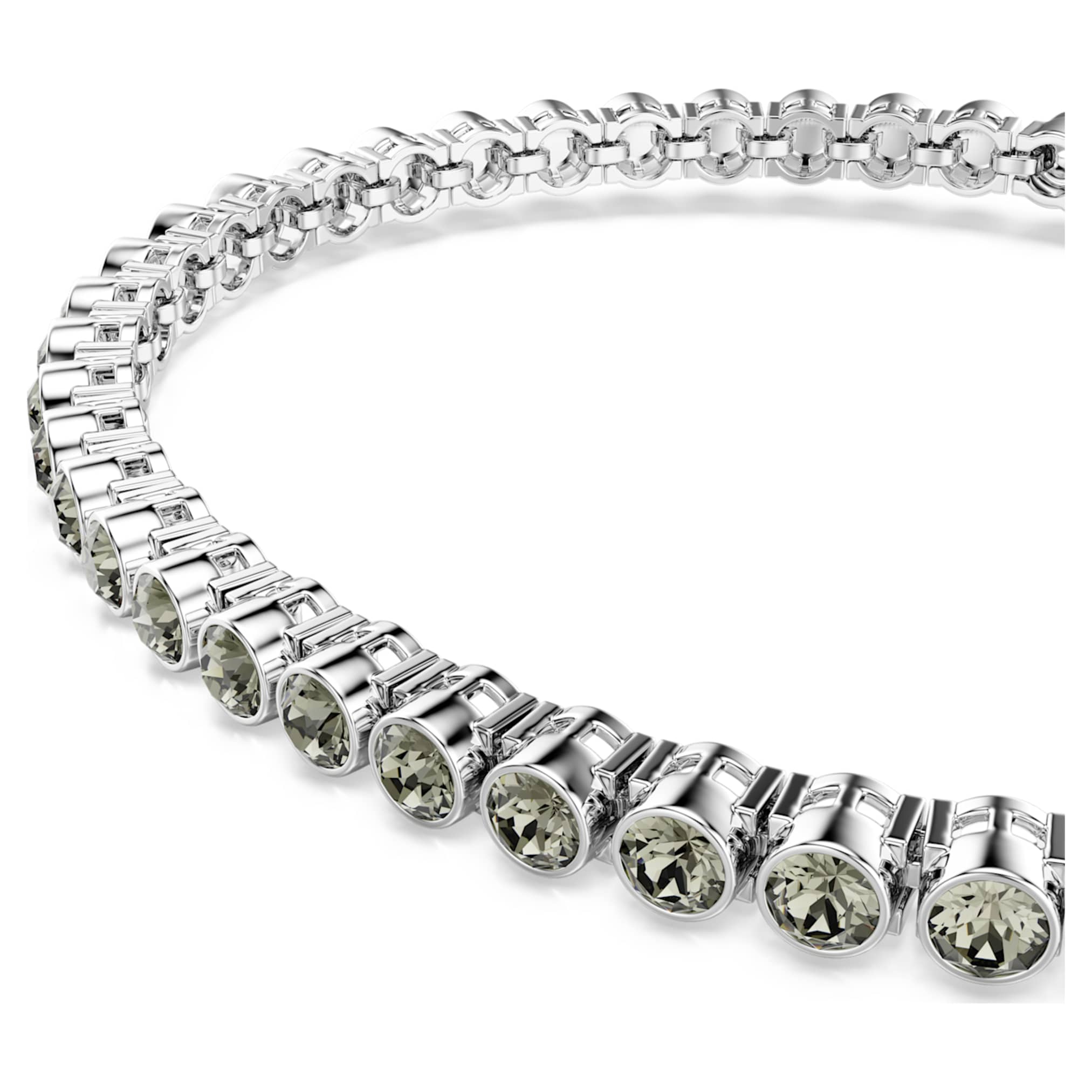 Swarovski Imber Emily Tennis bracelet Round cut, Black, Rhodium plated
