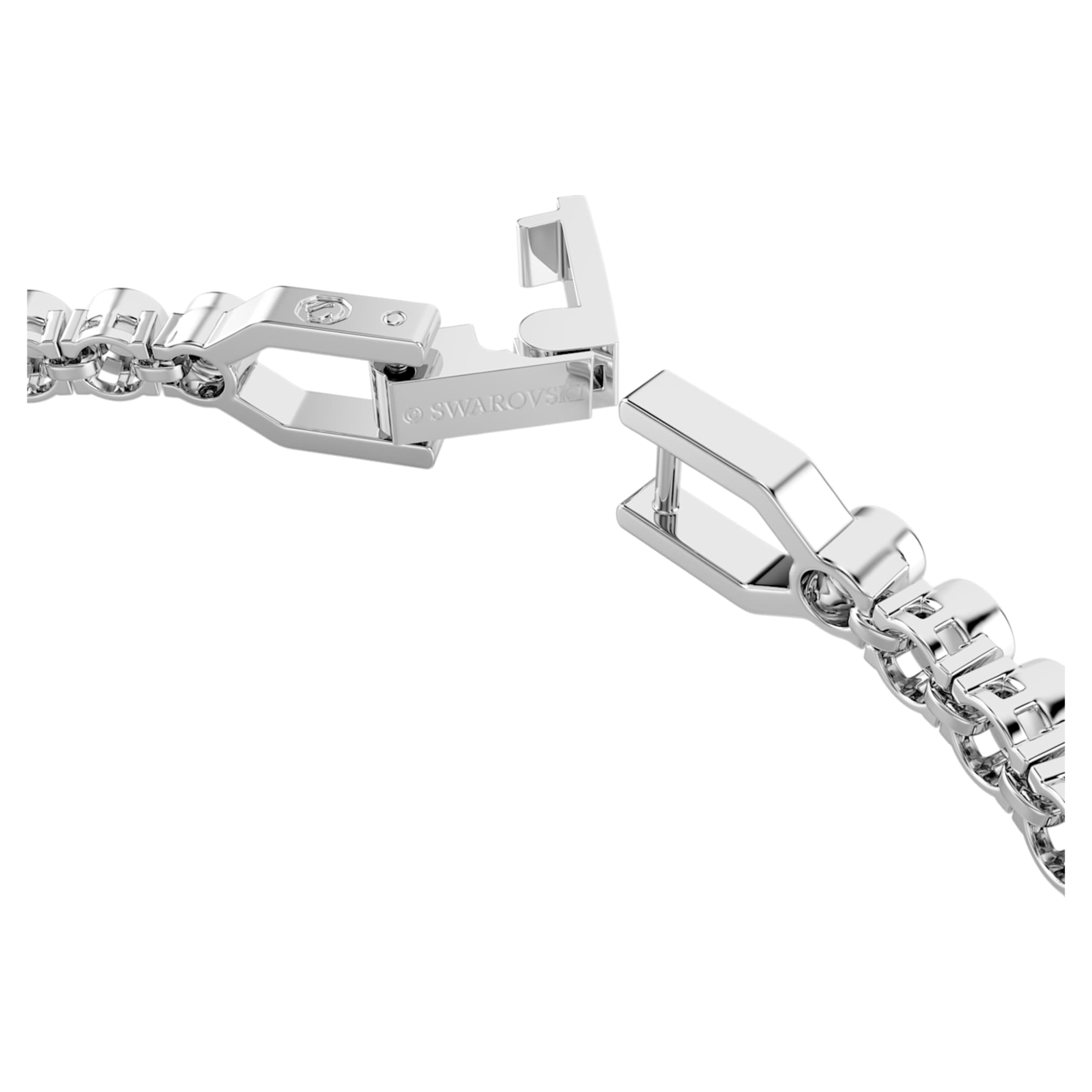 Swarovski Imber Emily Tennis bracelet Round cut, Blue, Rhodium plated