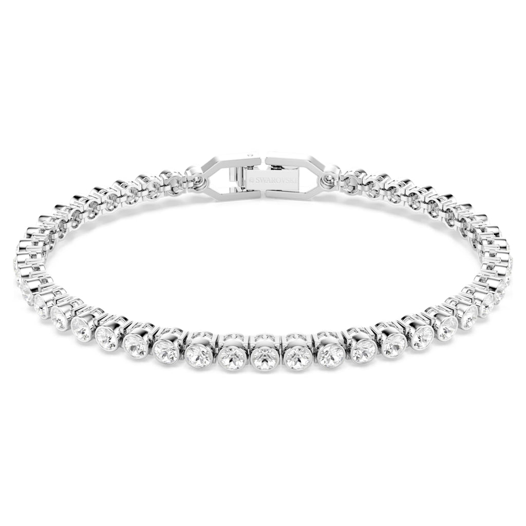 Swarovski Imber Emily Tennis bracelet Round cut, White, Rhodium plated