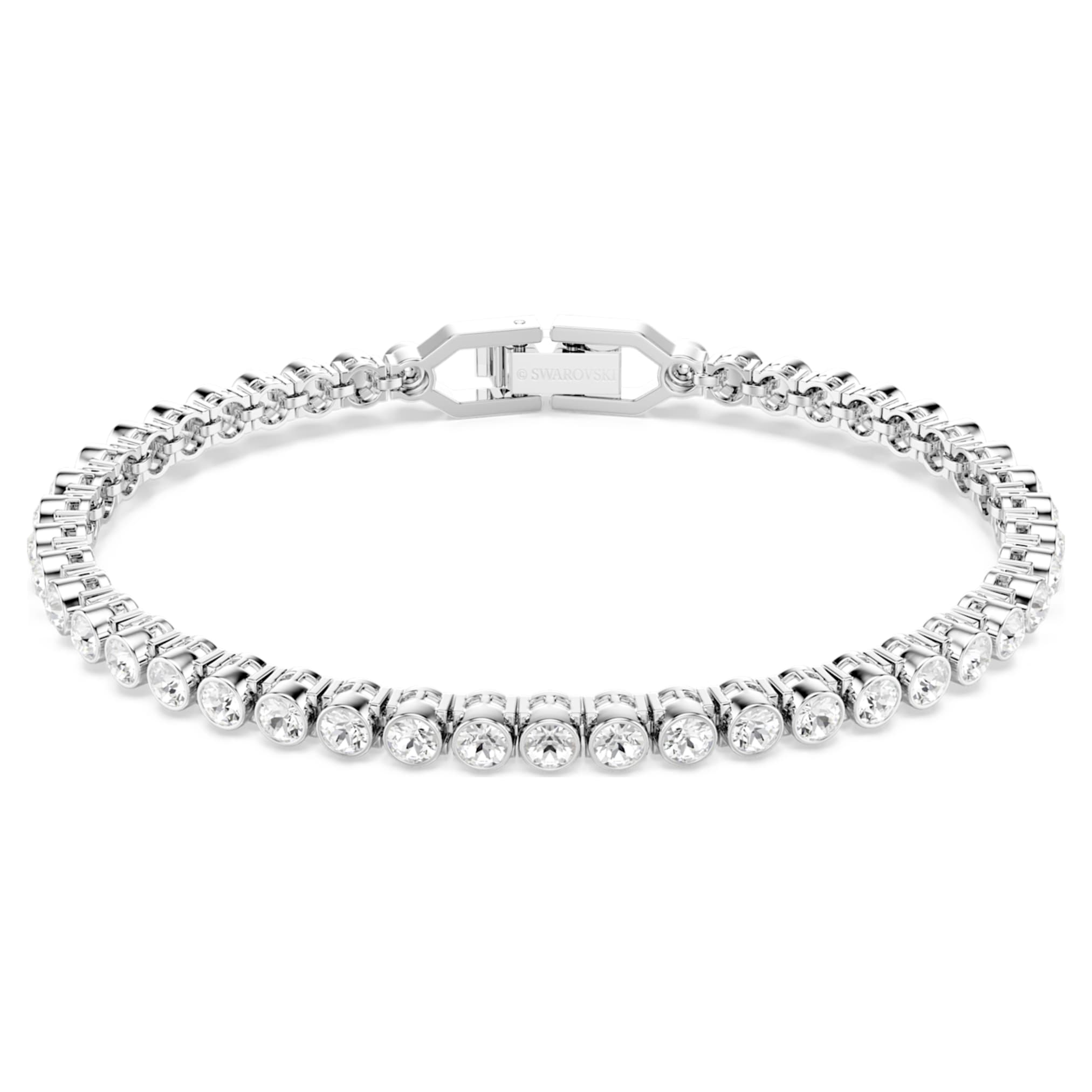 Swarovski Imber Emily Tennis bracelet Round cut, White, Rhodium plated