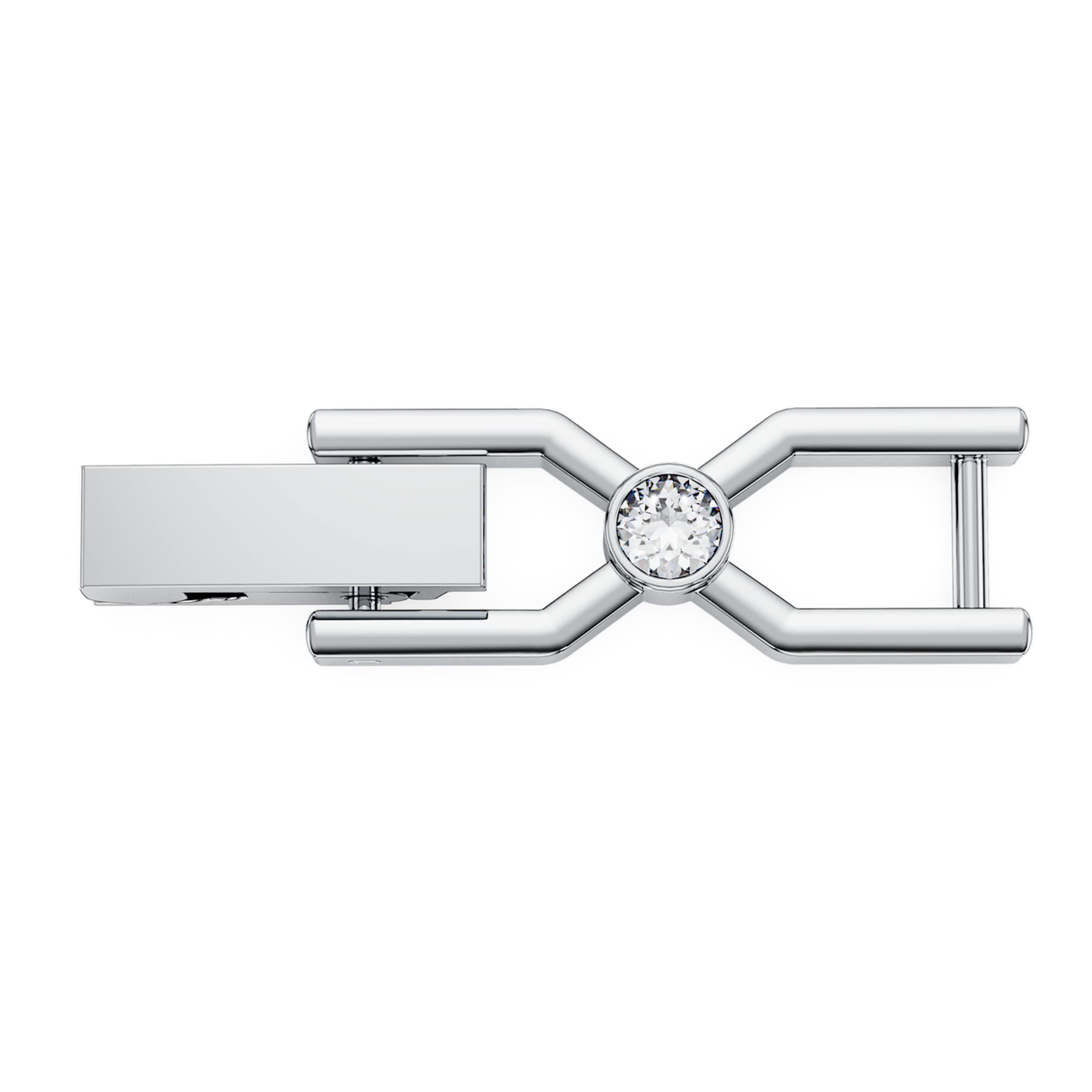 Swarovski Imber Emily Tennis extender Round cut, White, Rhodium plated