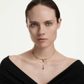 Swarovski Imber layered necklace Mixed cuts, Multicolored, 18K gold finish