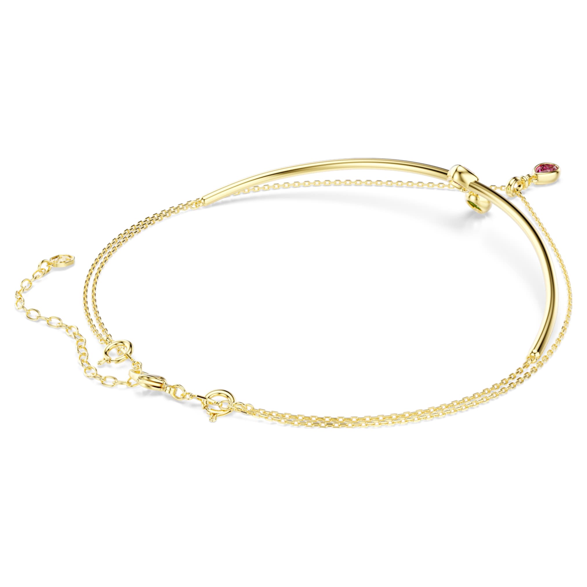 Swarovski Imber layered necklace Mixed cuts, Multicolored, 18K gold finish