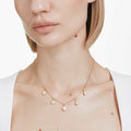 Swarovski Imber necklace Mixed cuts, White, 18K gold finish