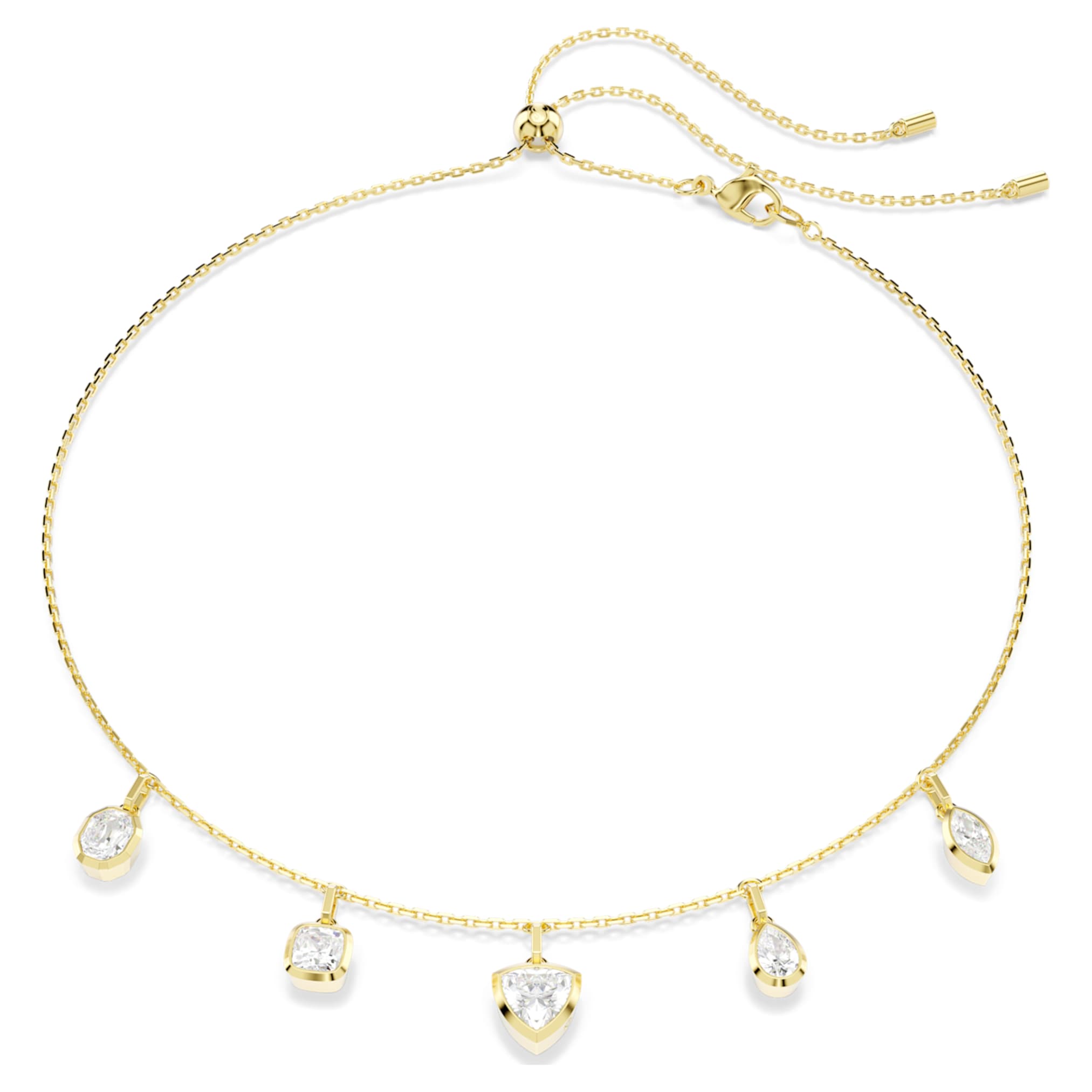 Swarovski Imber necklace Mixed cuts, White, 18K gold finish