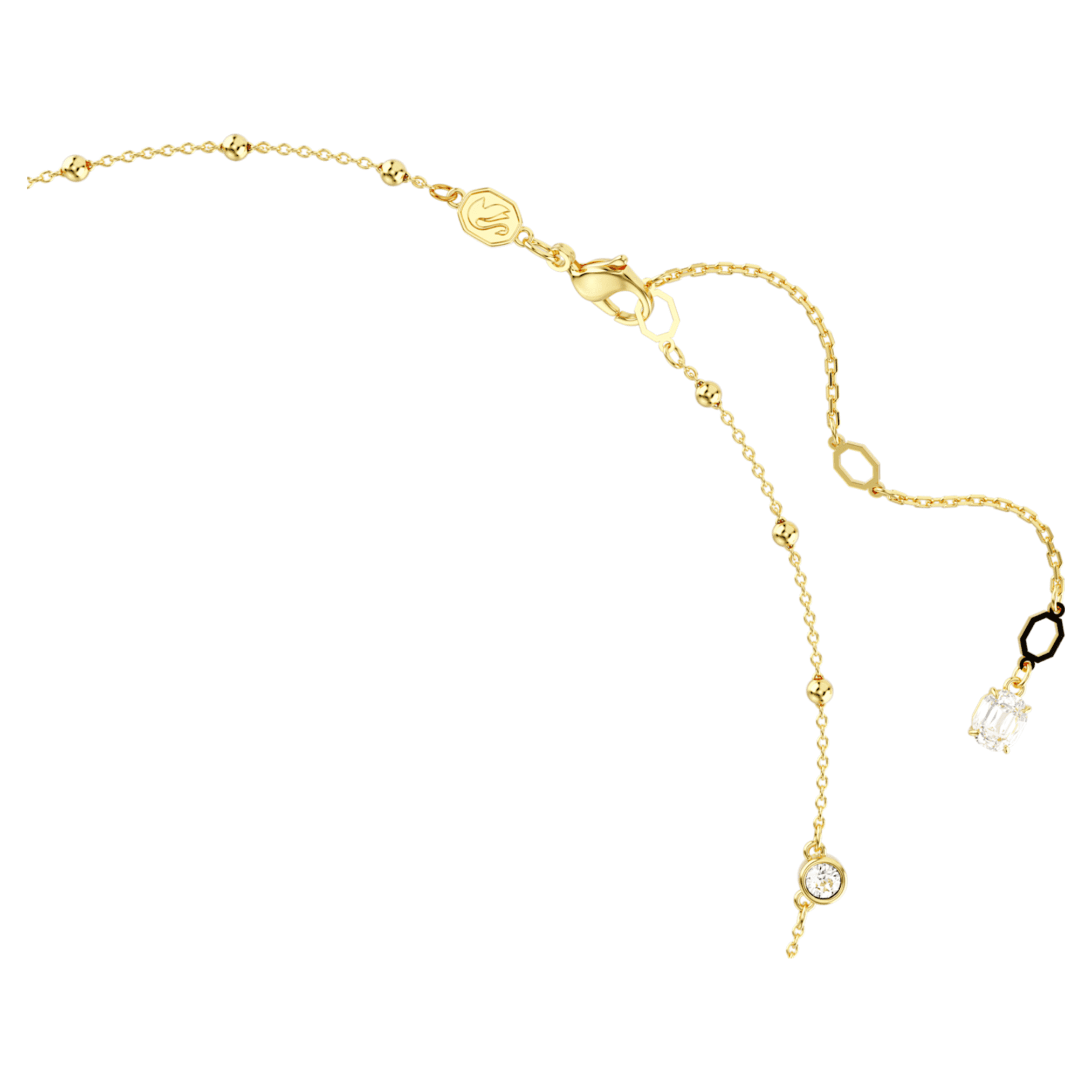 Swarovski Imber necklace Round cut, Scattered design, White, 18K gold finish