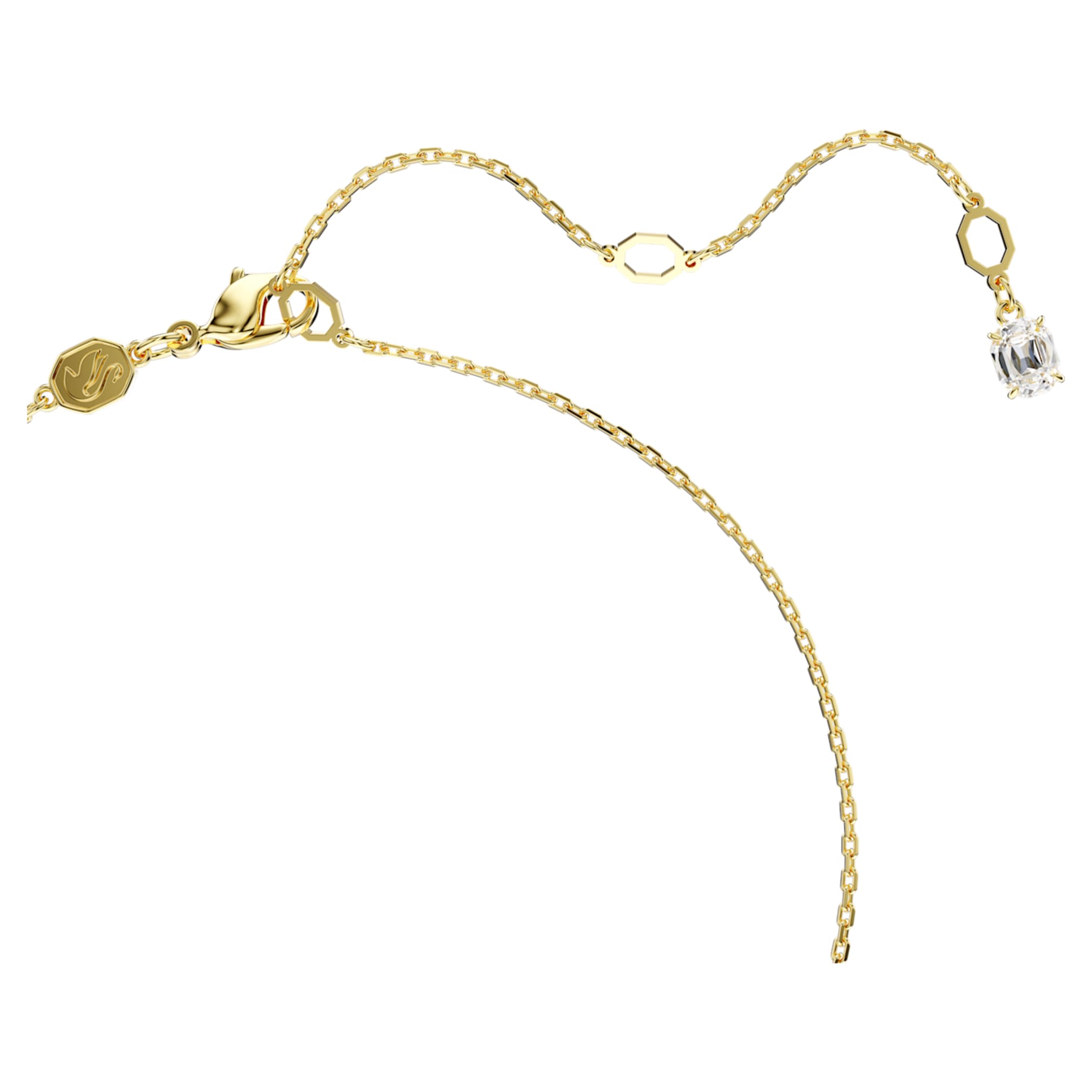 Swarovski Imber pendant Round cut, White, 18K gold finish