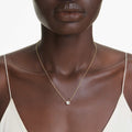 Swarovski Imber pendant Round cut, White, 18K gold finish