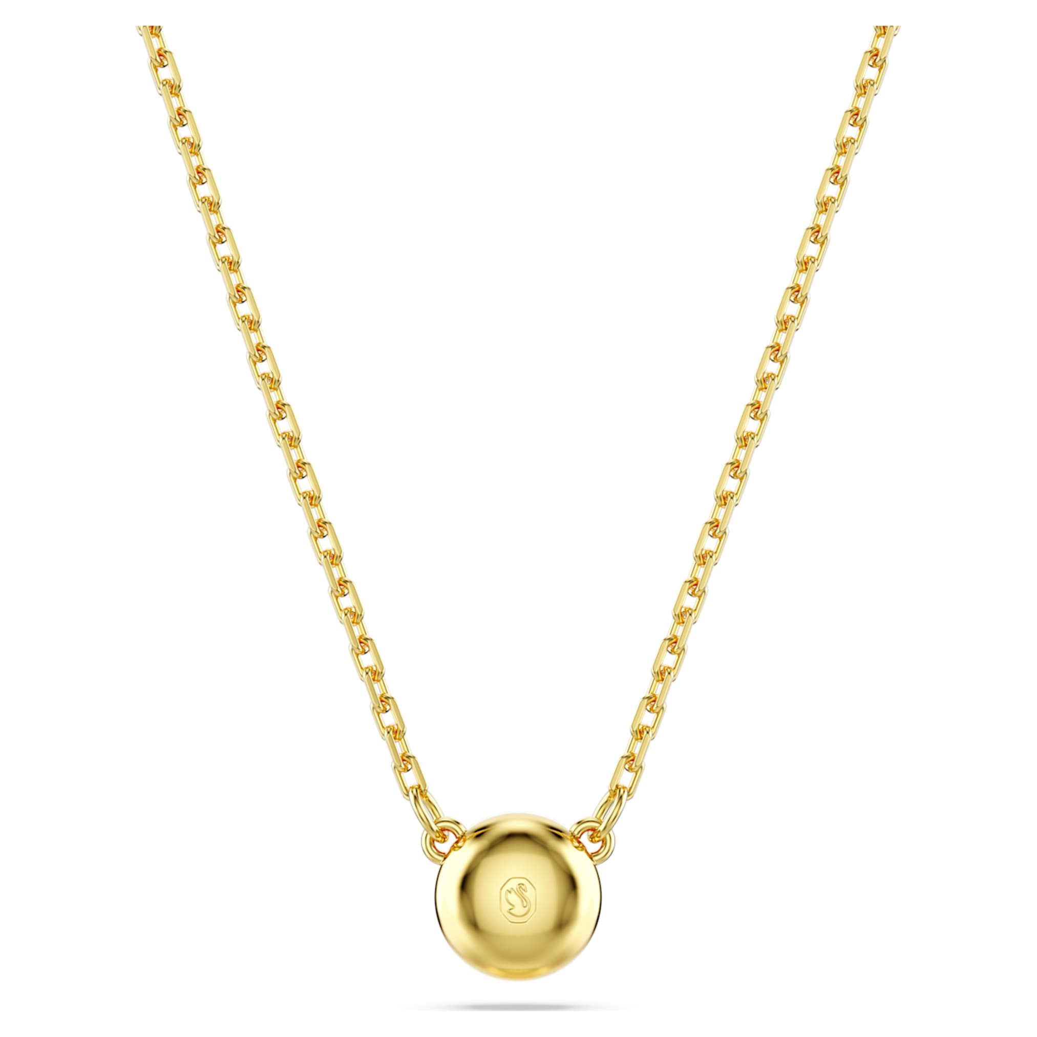Swarovski Imber pendant Round cut, White, 18K gold finish