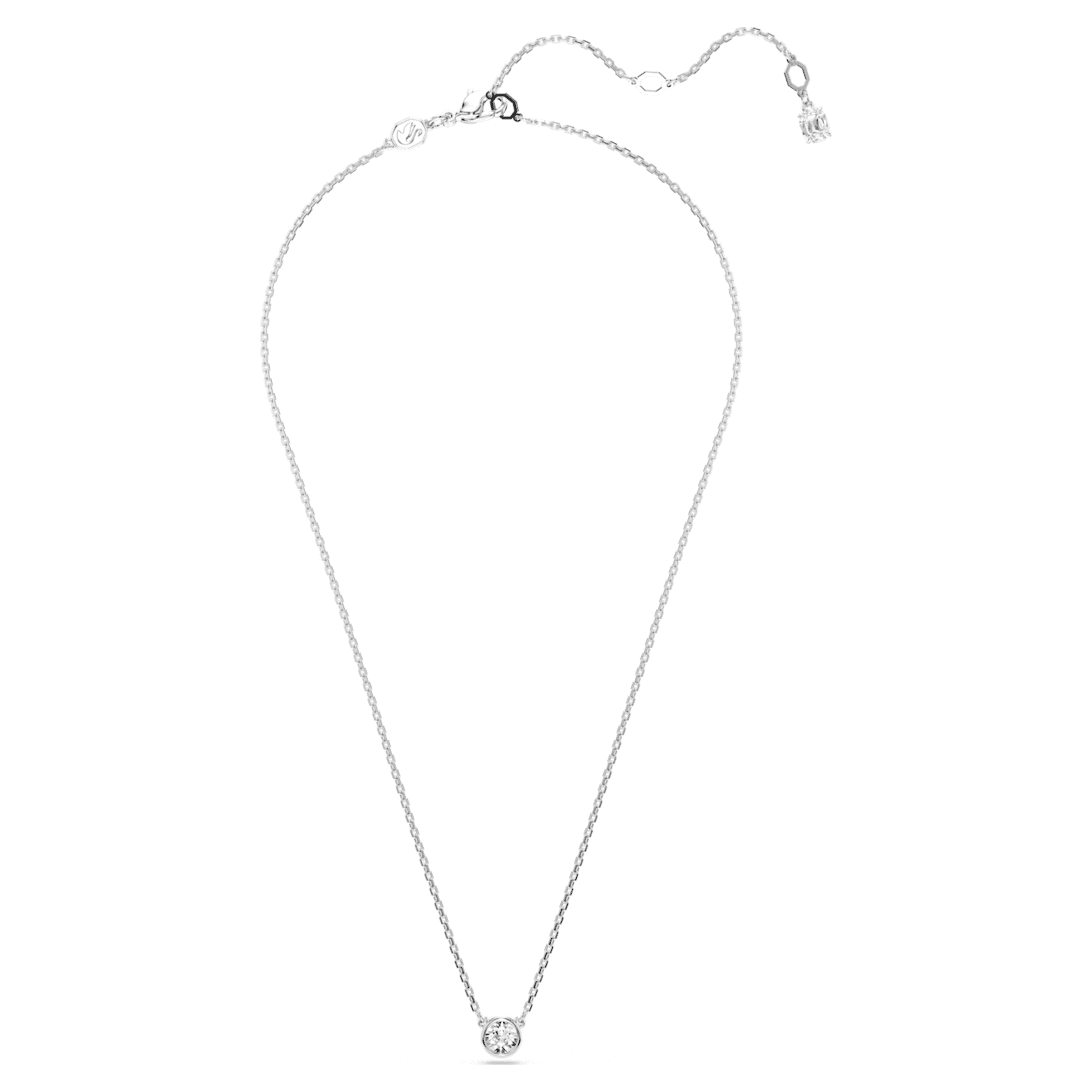 Swarovski Imber pendant Round cut, White, Rhodium plated