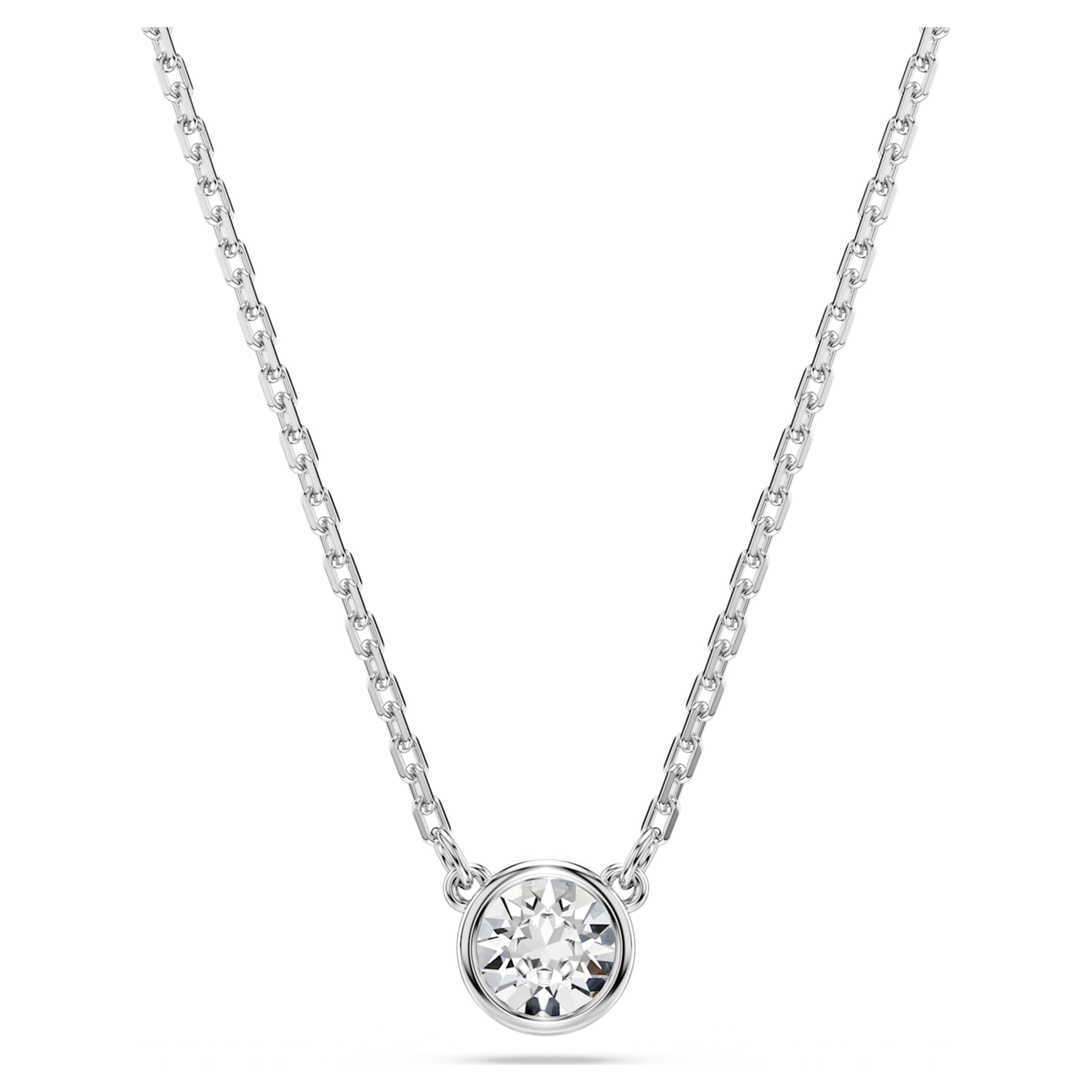 Swarovski Imber pendant Round cut, White, Rhodium plated