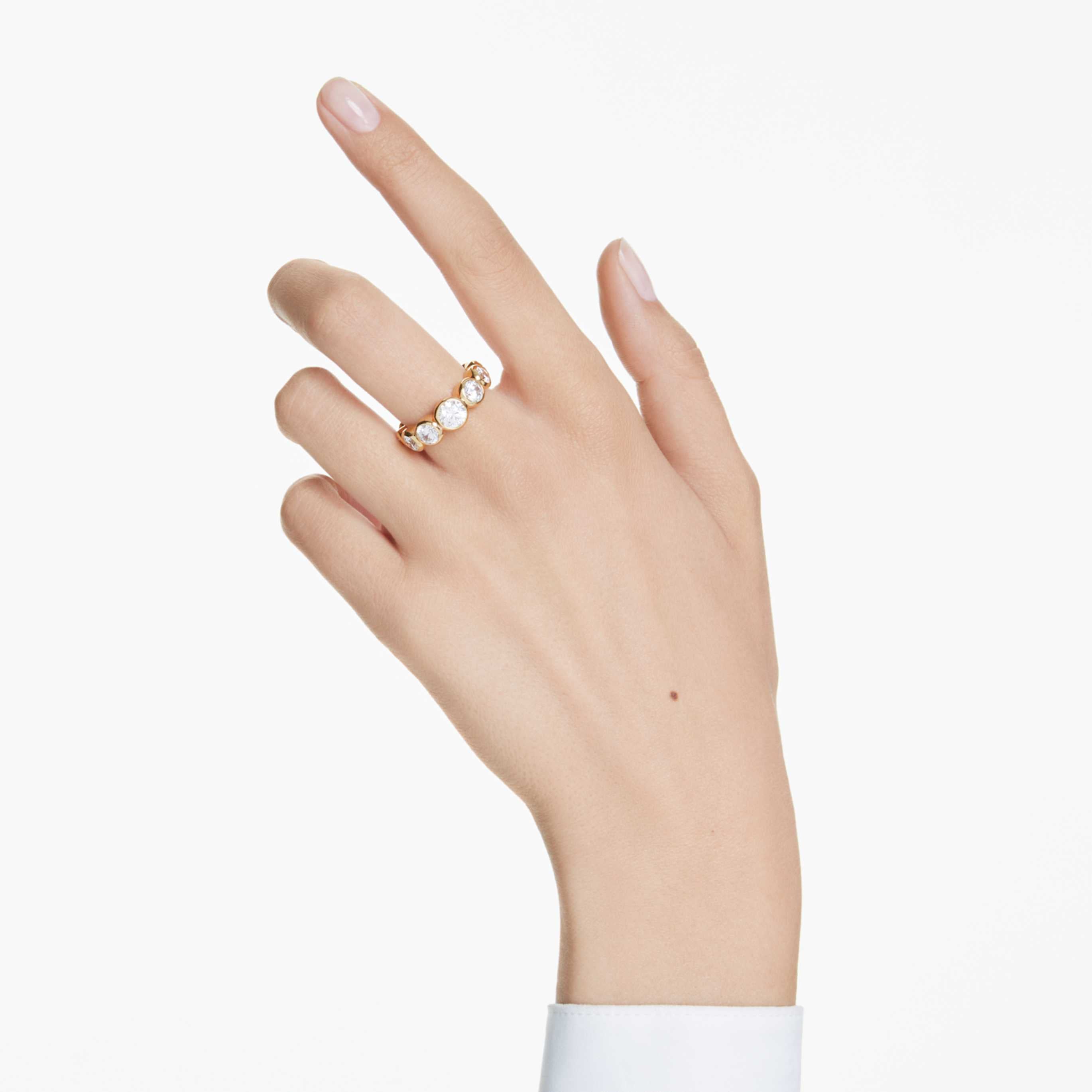 Swarovski Imber ring Mixed round cuts, White, 18K gold finish