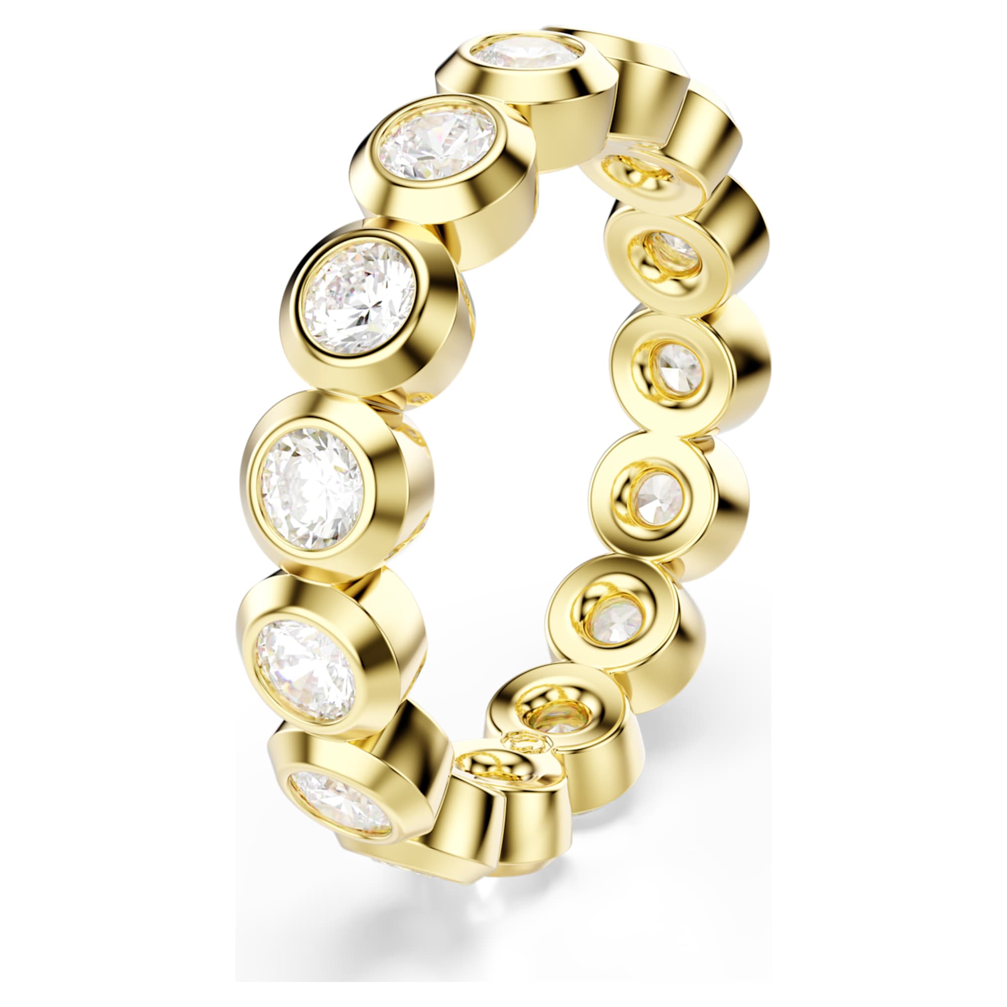 Swarovski Imber ring Round cut, White, 18K gold finish