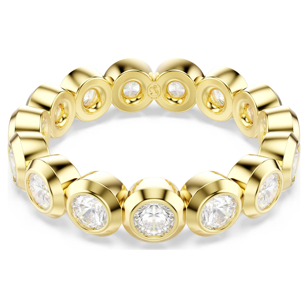 Swarovski Imber ring Round cut, White, 18K gold finish