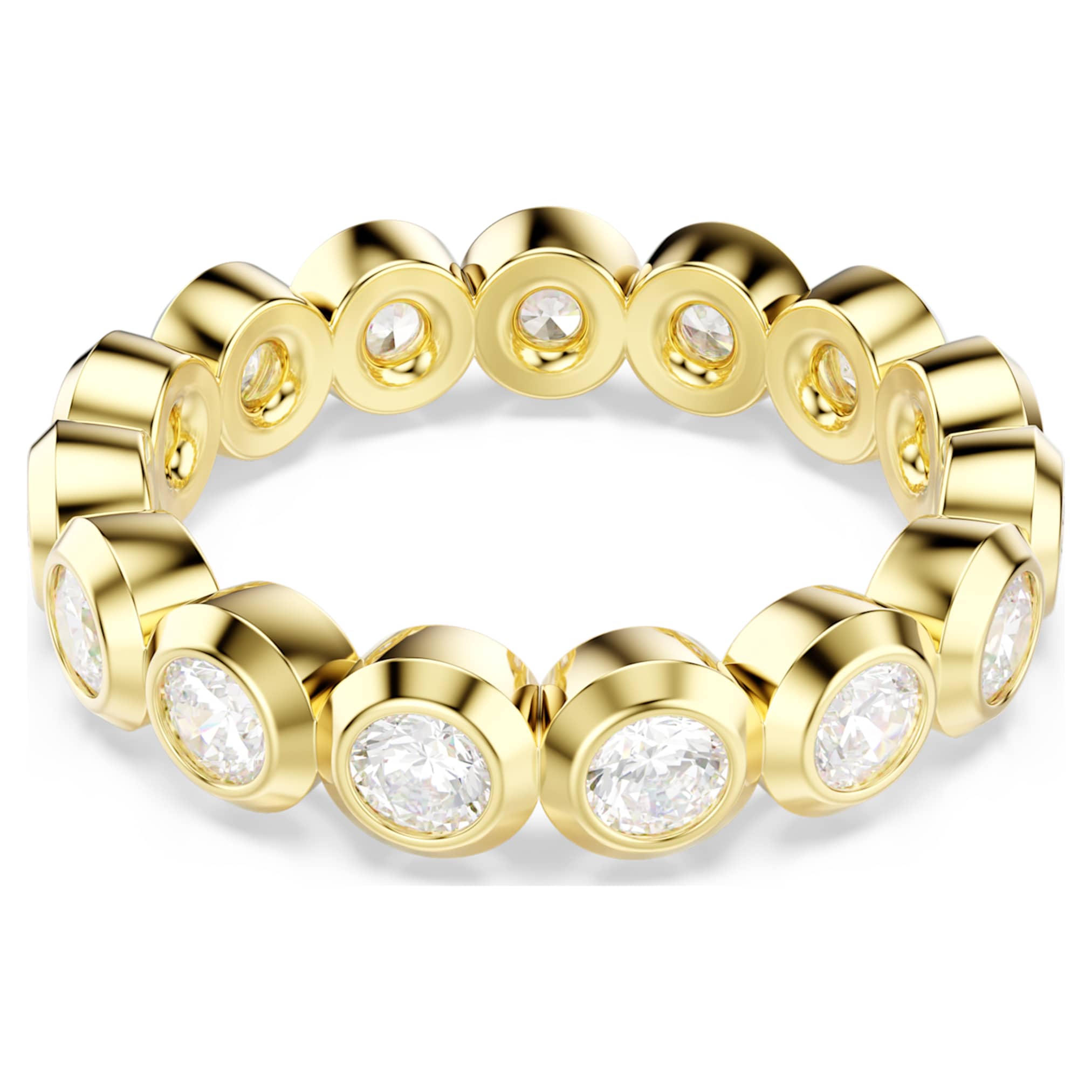 Swarovski Imber ring Round cut, White, 18K gold finish