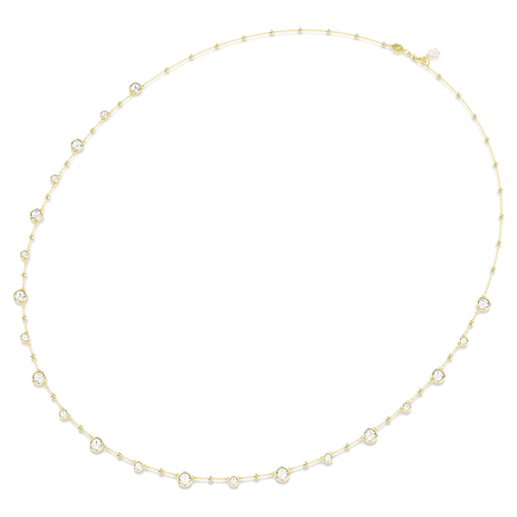 Swarovski Imber strandage Round cut, White, 18K gold finish