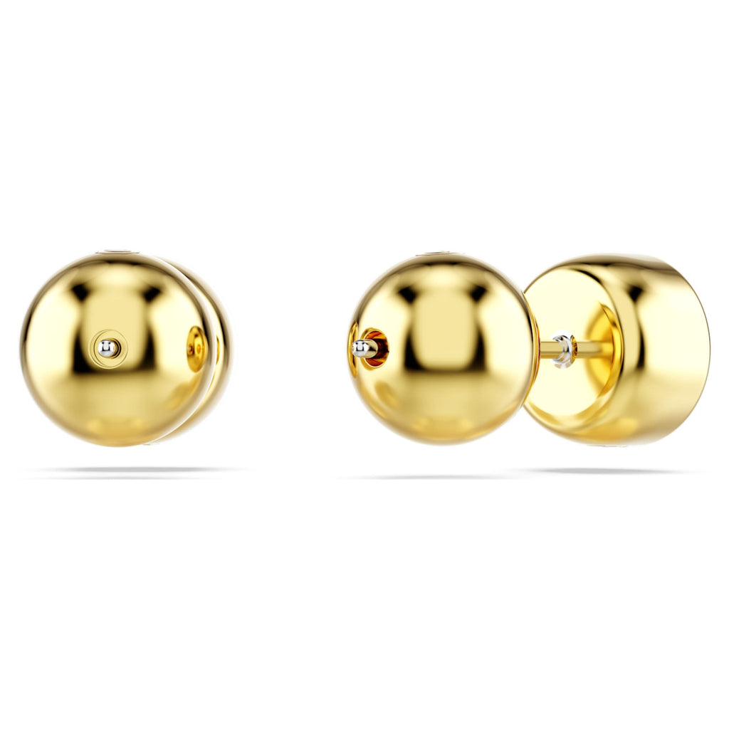 Swarovski Imber stud earrings Round cut, White, 18K gold finish