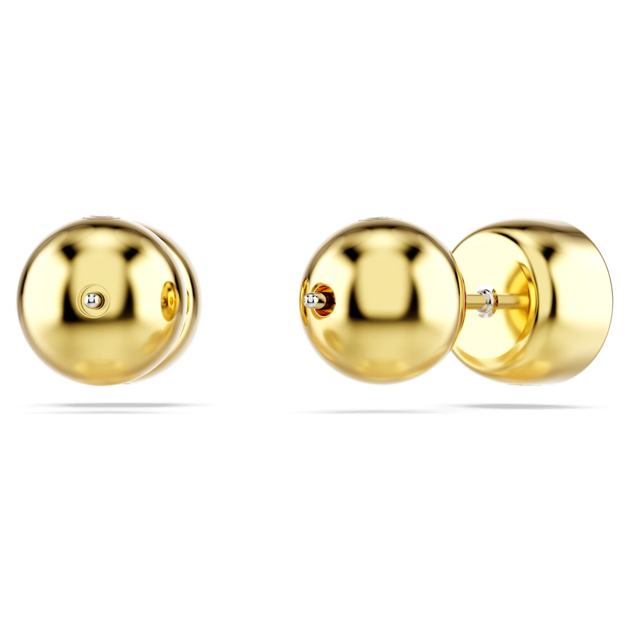 Swarovski Imber stud earrings Round cut, White, 18K gold finish