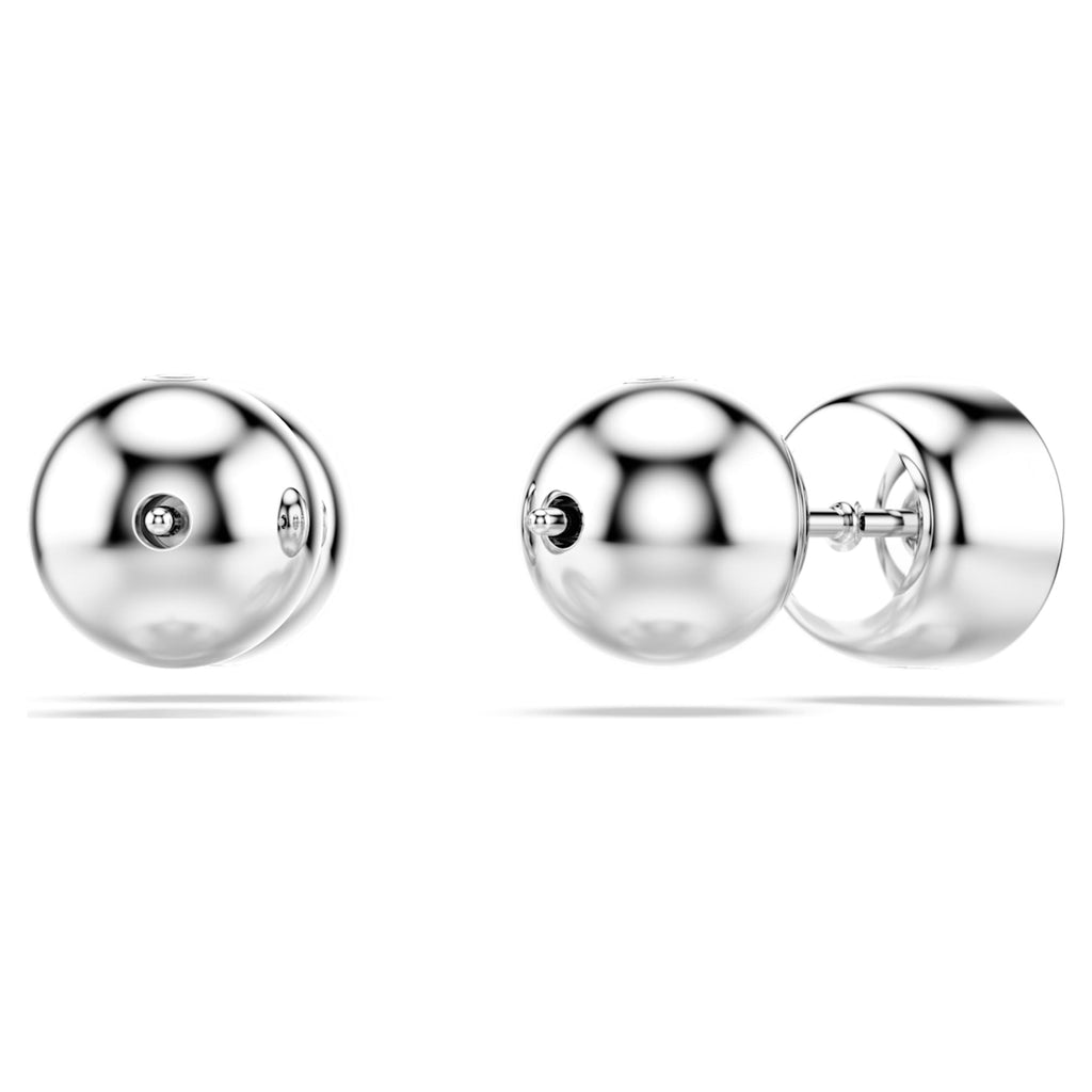 Swarovski Imber stud earrings Round cut, White, Rhodium plated