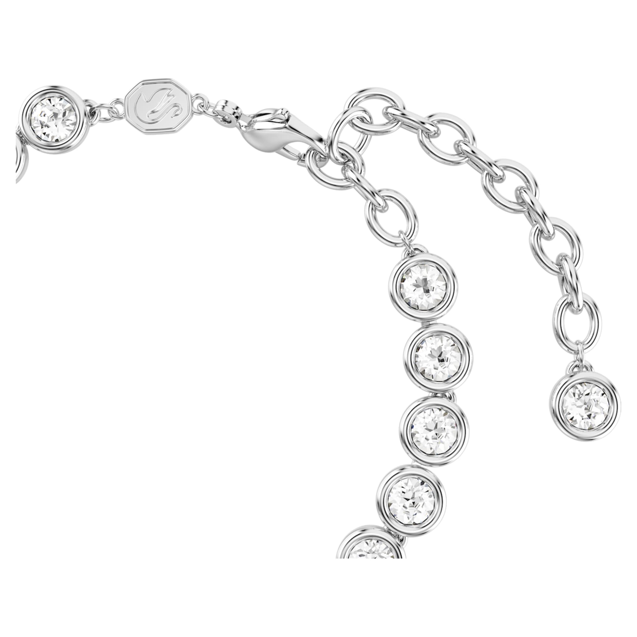 Swarovski Imber Tennis bracelet Round cut, White, Rhodium plated