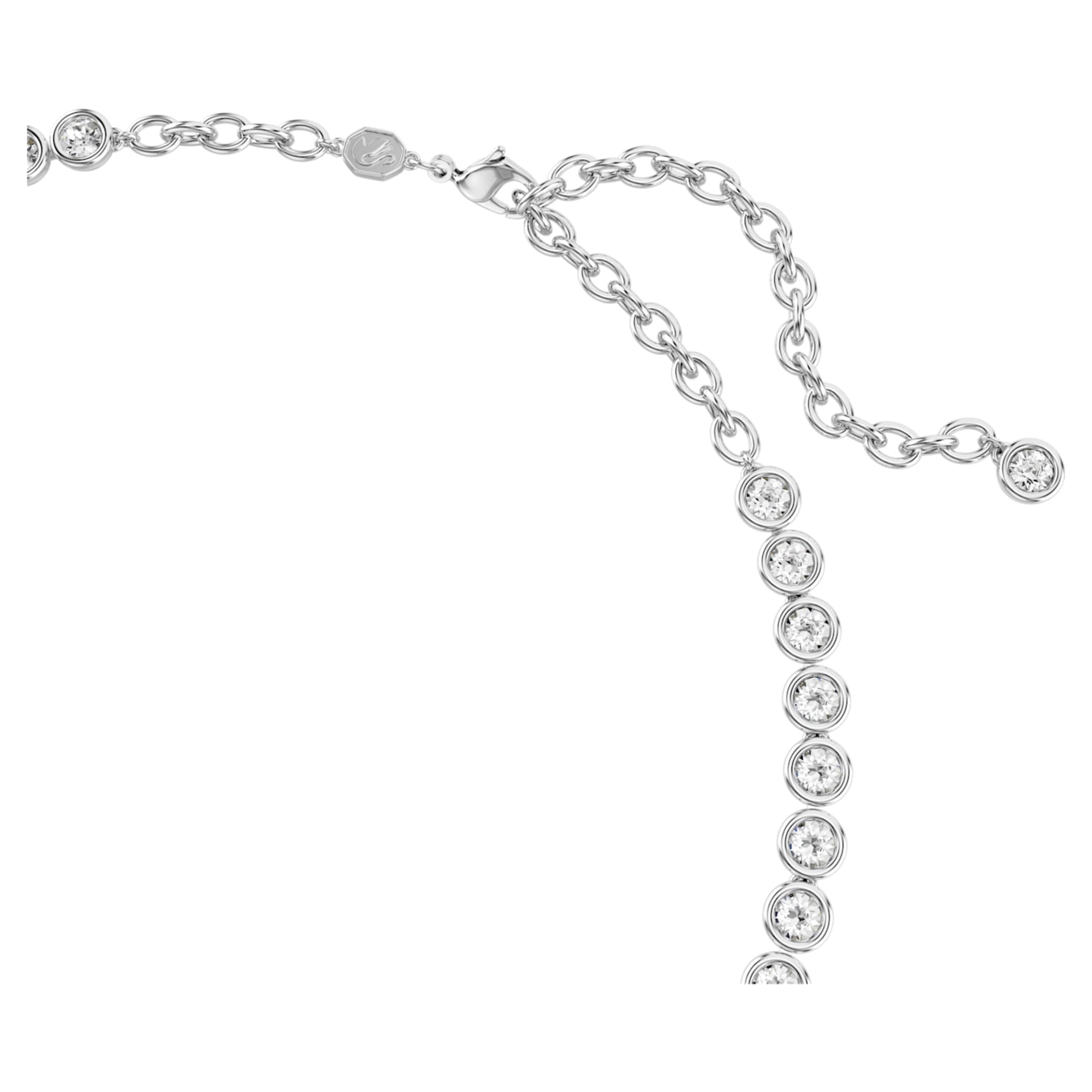 Swarovski Imber Tennis necklace Round cut, White, Rhodium plated