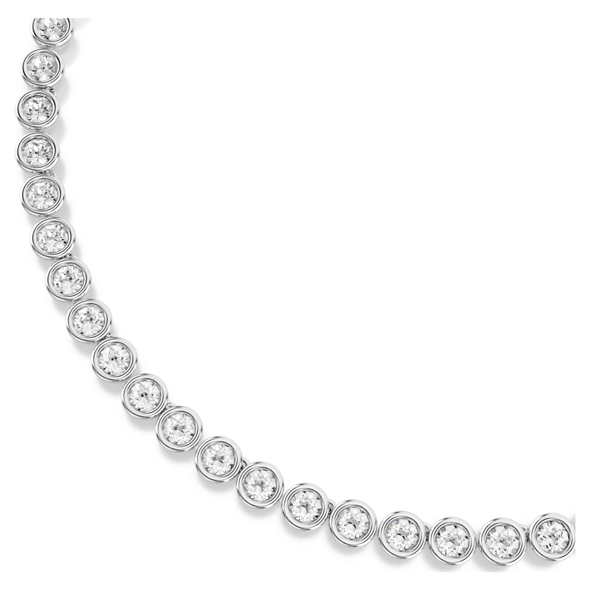 Swarovski Imber Tennis necklace Round cut, White, Rhodium plated