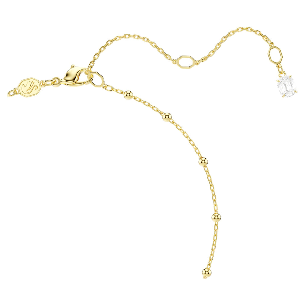 Swarovski Imber y necklace Round cut, White, 18K gold finish