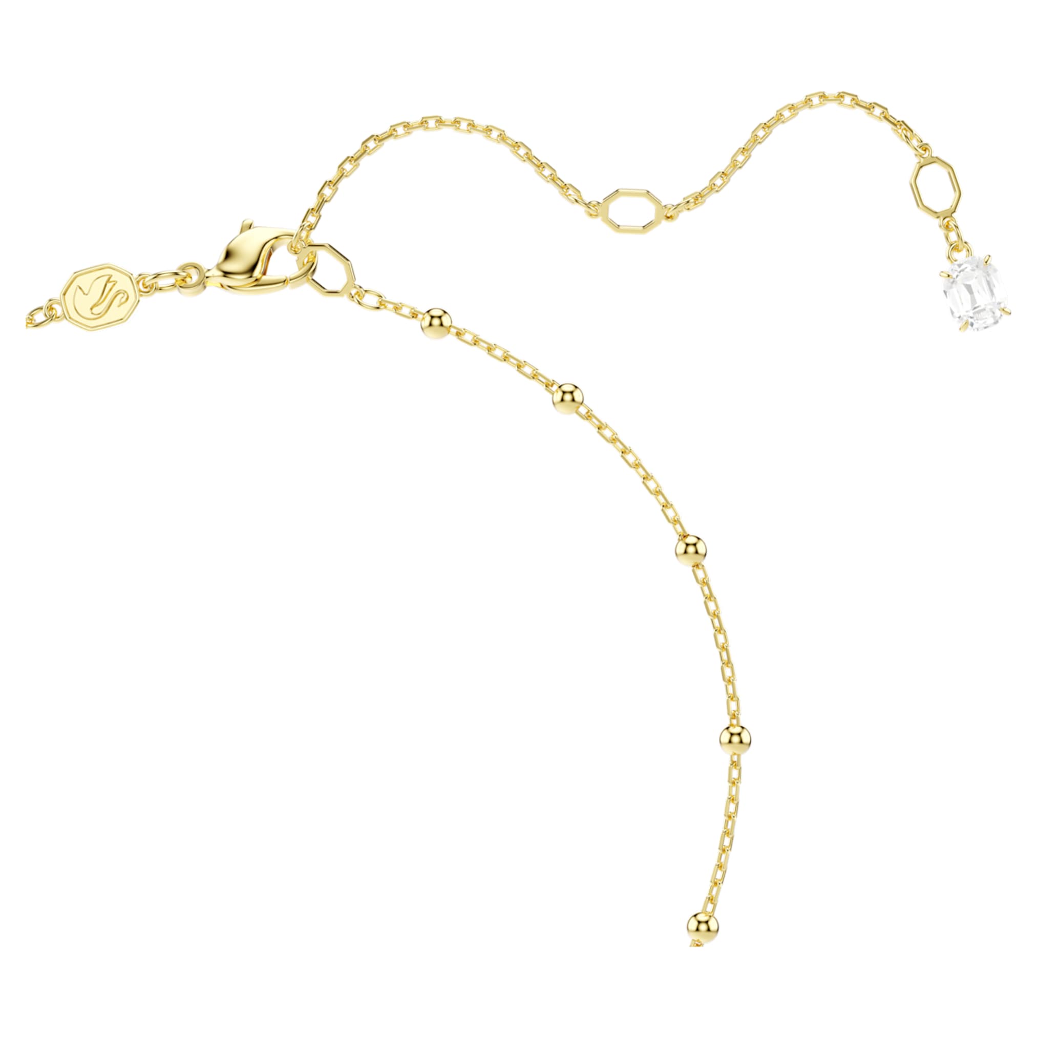 Swarovski Imber y necklace Round cut, White, 18K gold finish