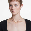 Swarovski Imber y necklace Round cut, White, 18K gold finish