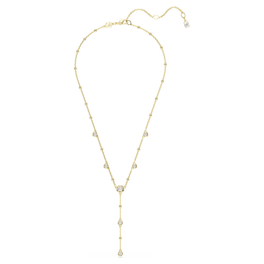Swarovski Imber y necklace Round cut, White, 18K gold finish