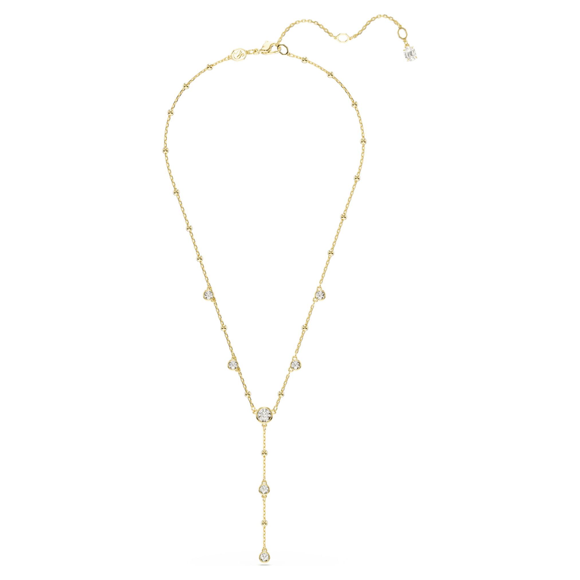 Swarovski Imber y necklace Round cut, White, 18K gold finish
