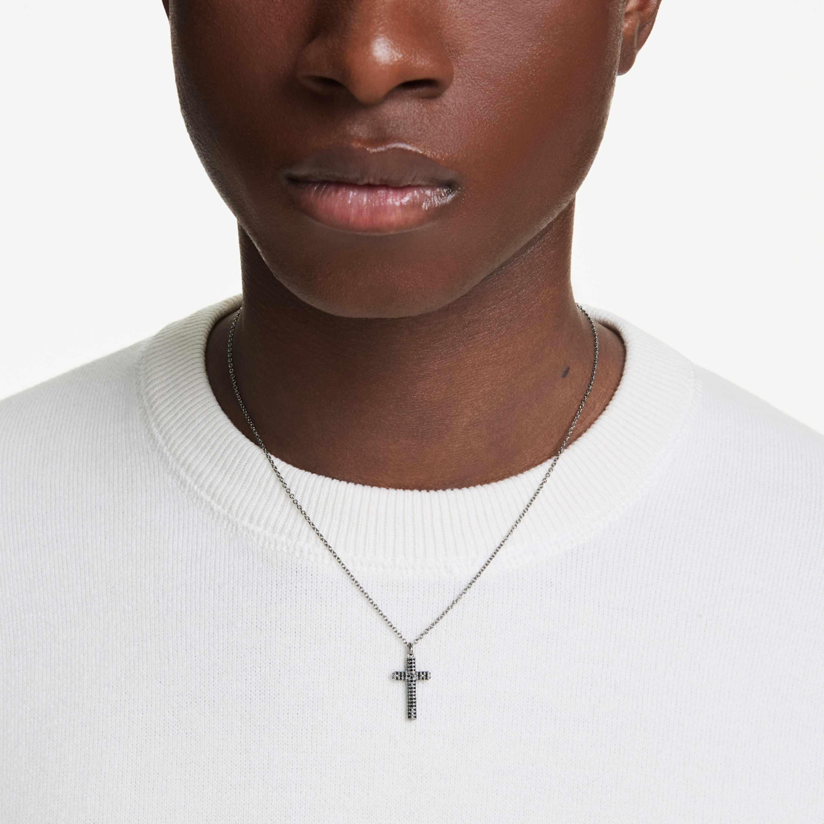 Swarovski Insigne pendant Cross, White, 18K rose gold finish