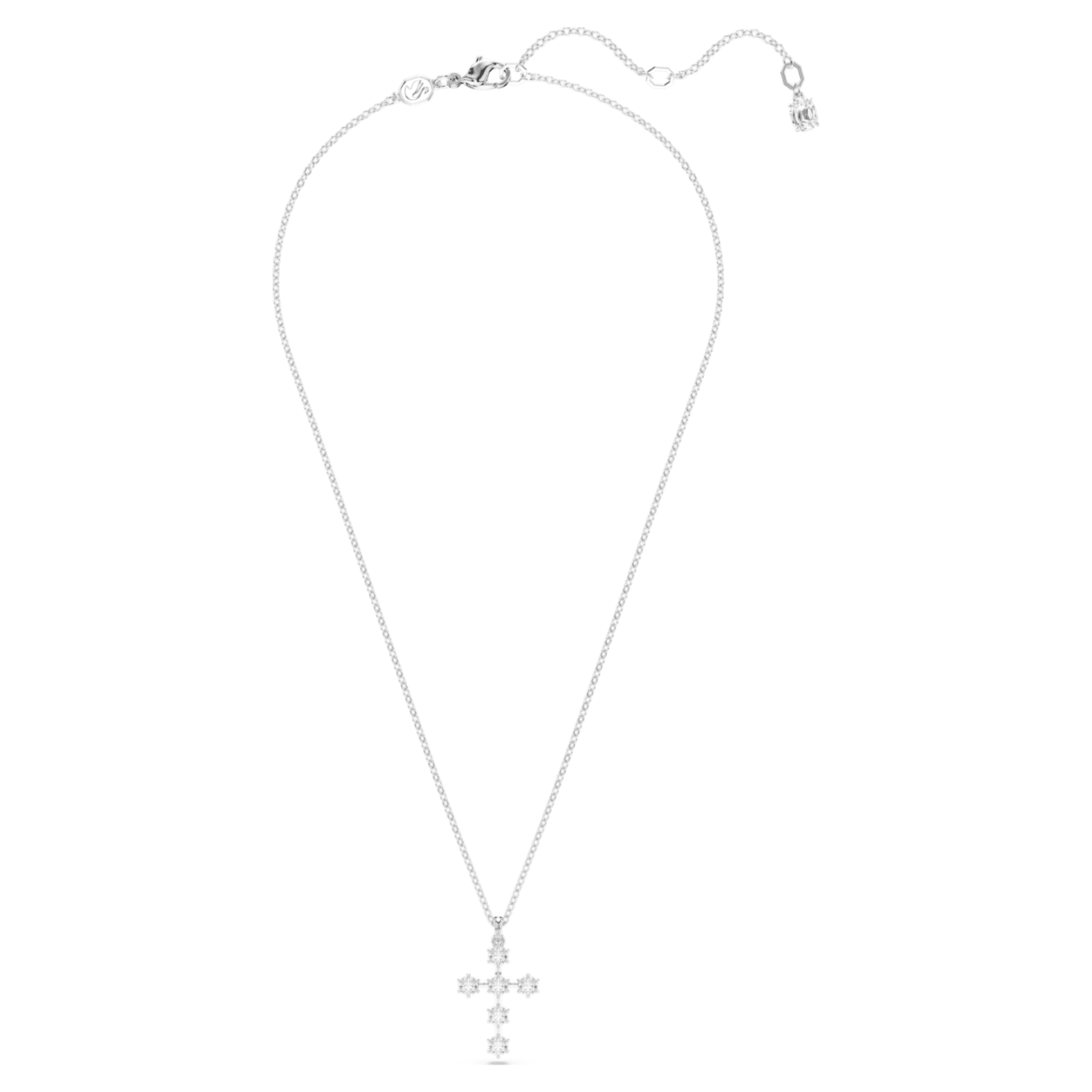 Swarovski Insigne pendant Round cut, Cross, White, Rhodium plated