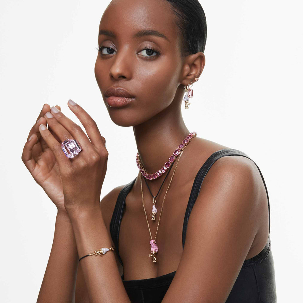 Swarovski Lucent cocktail ring Octagon cut, Pink