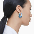 Swarovski Lucent hoop earrings Octagon shape, Small, White