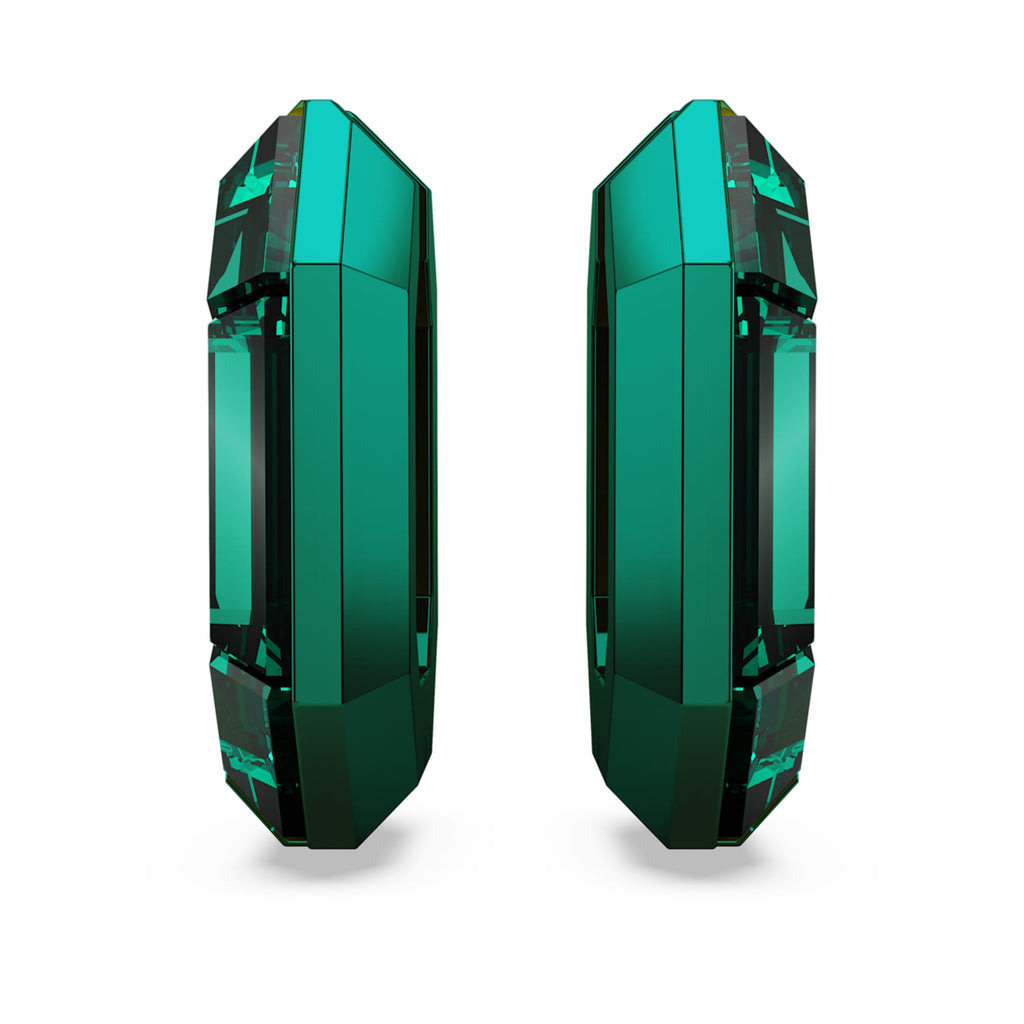 Swarovski Lucent hoop earrings Octagon shape, Small, Green