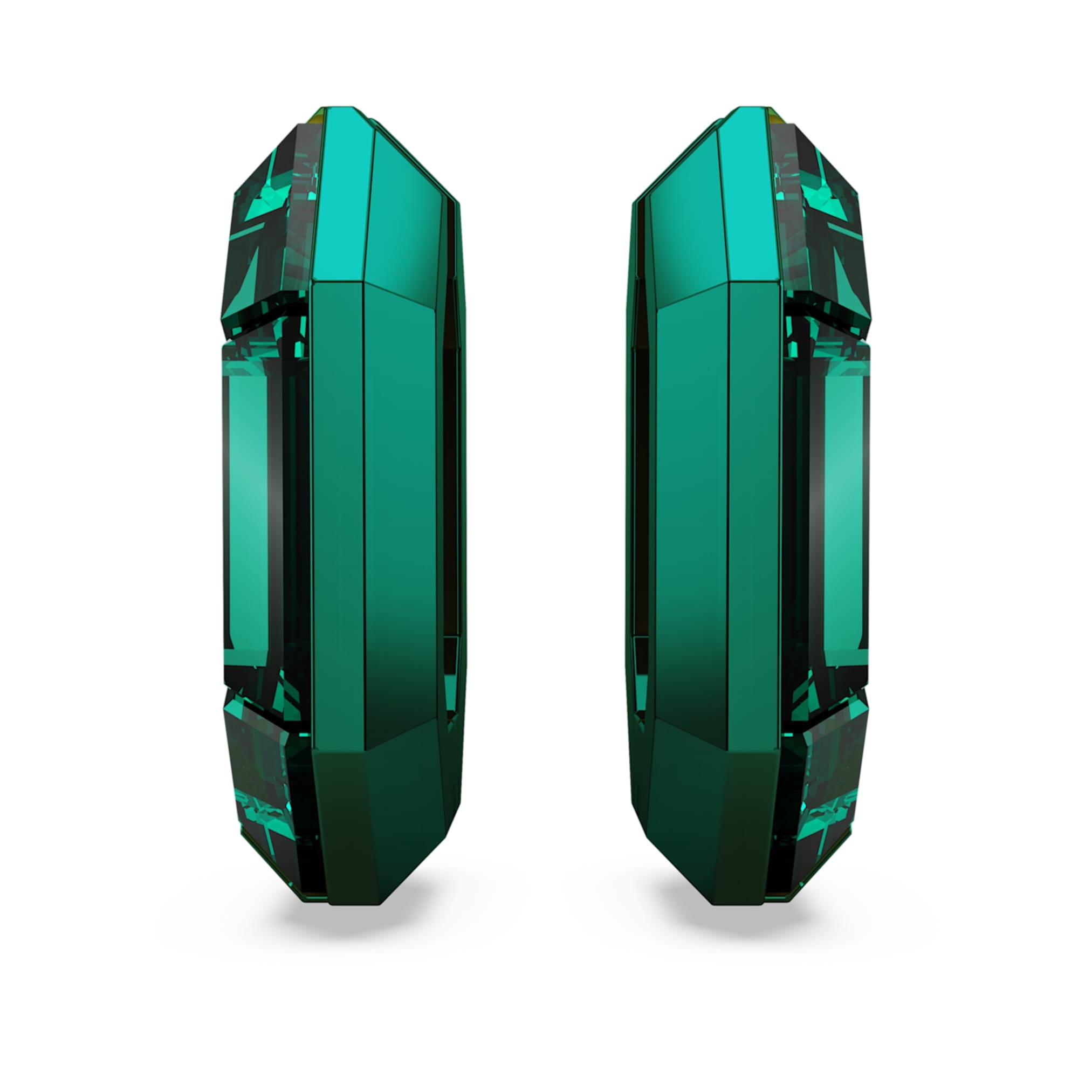 Swarovski Lucent hoop earrings Octagon shape, Small, Green
