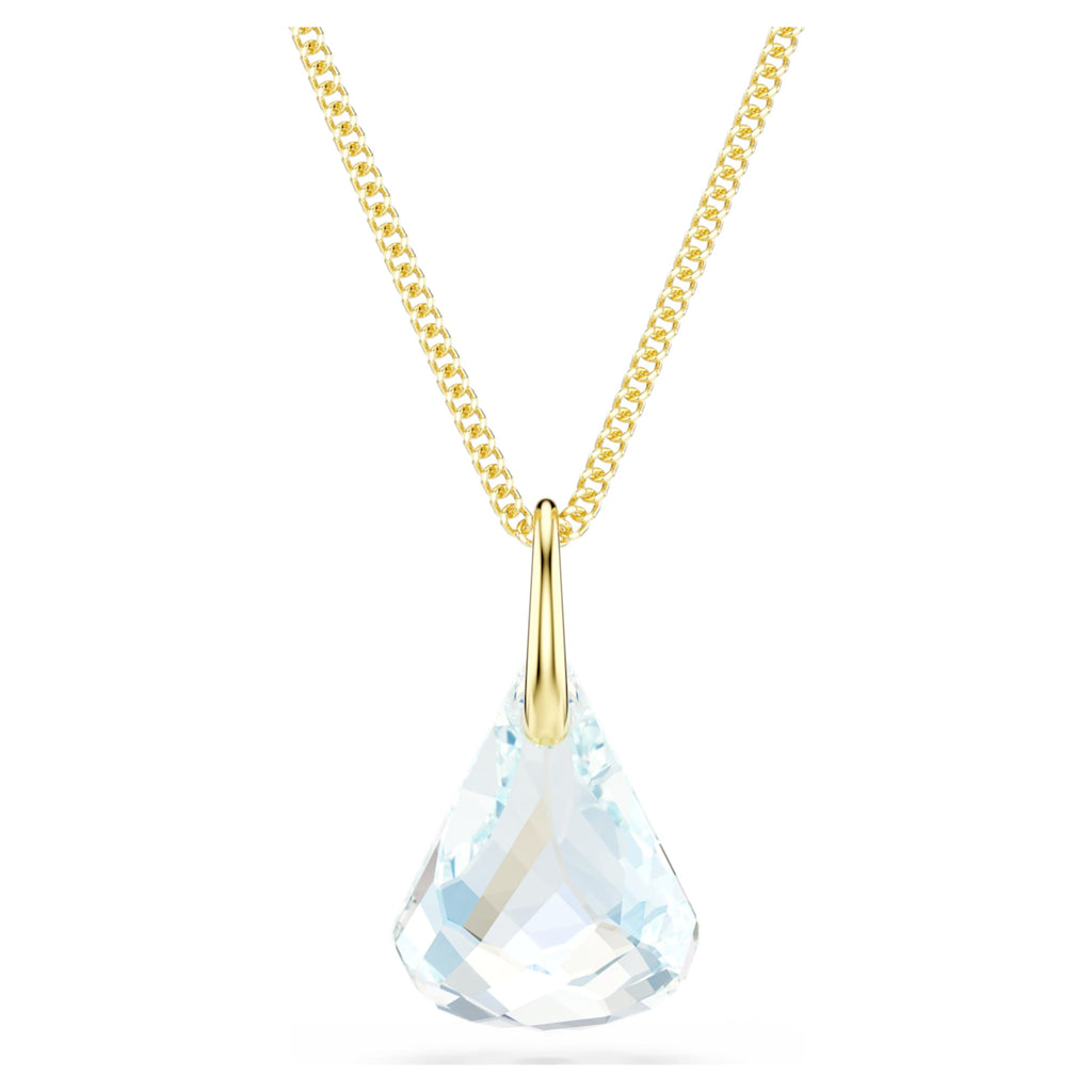 Swarovski Lunar pendant Oval cut, White, 18K gold finish