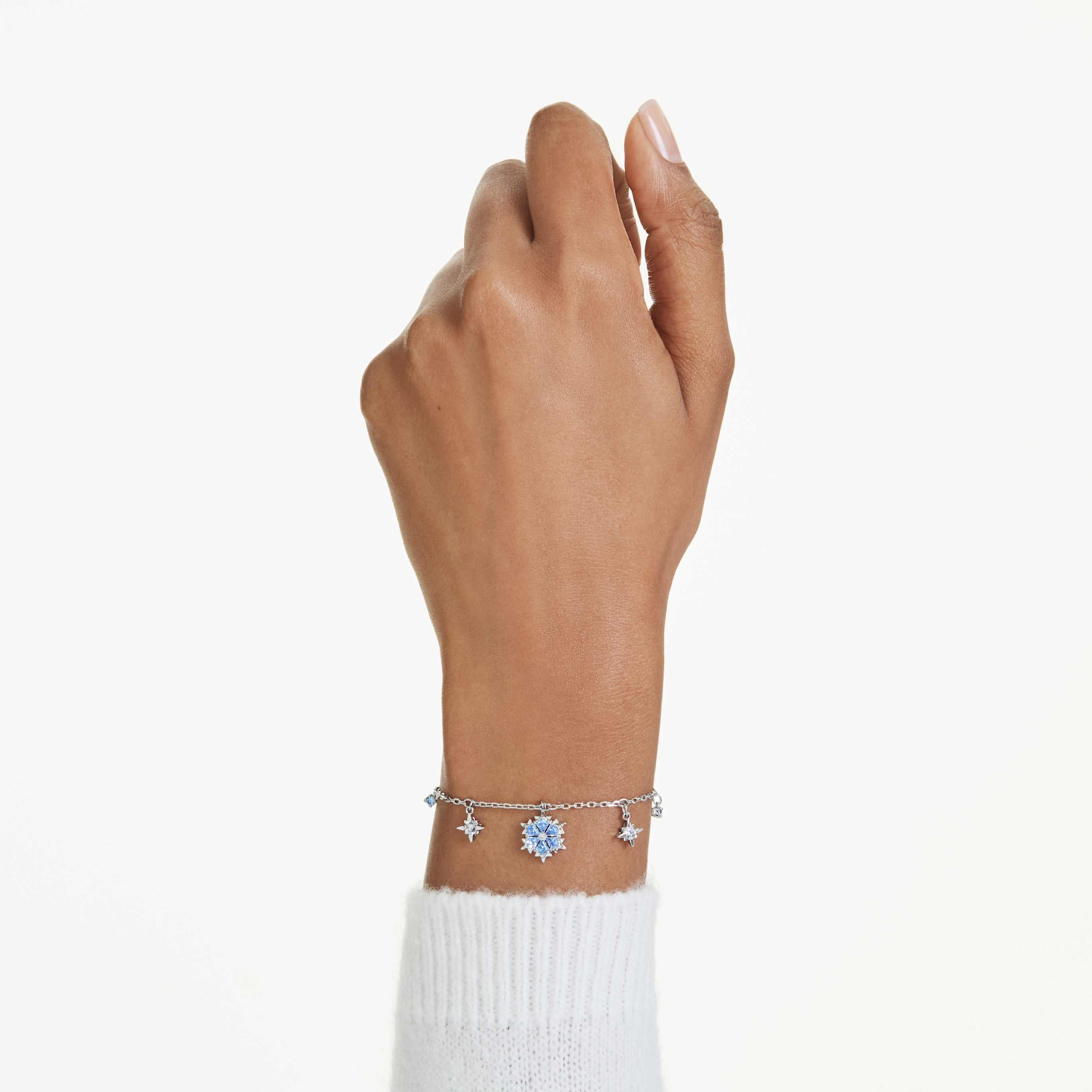 Swarovski Magic bracelet Mixed cuts, Snowflake, White, 18K gold finish