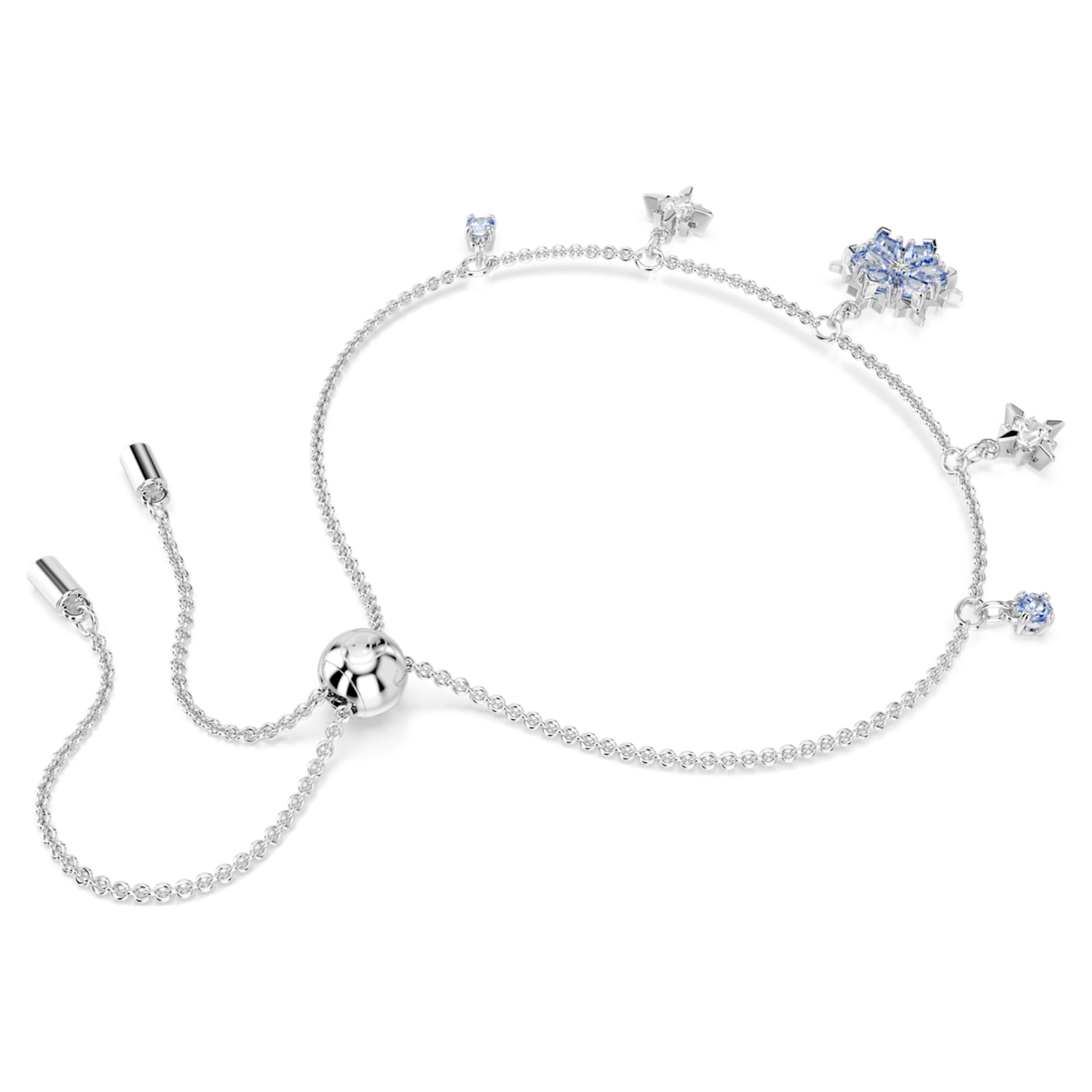 Swarovski Magic bracelet Snowflake, Blue, Rhodium plated