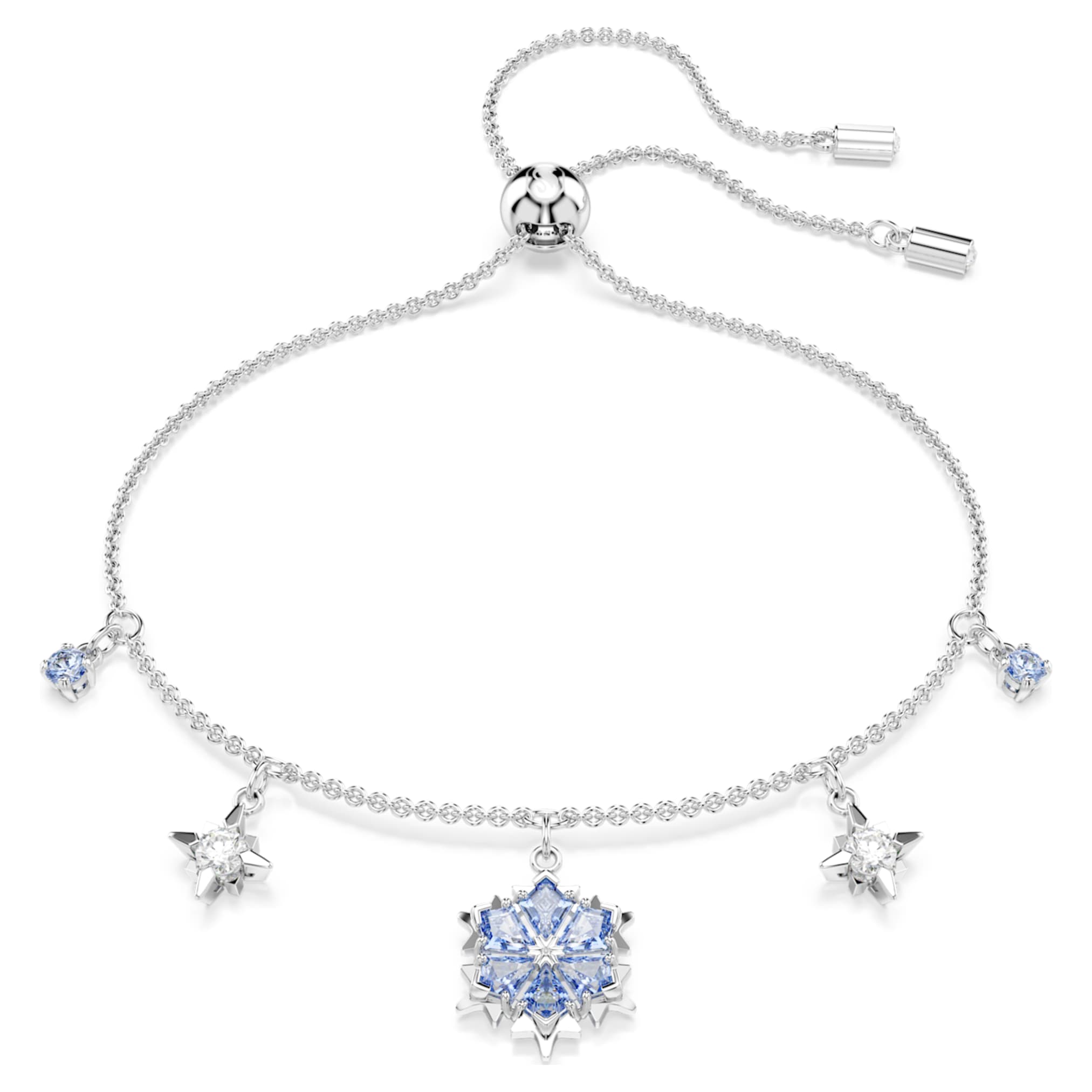 Swarovski Magic bracelet Snowflake, Blue, Rhodium plated