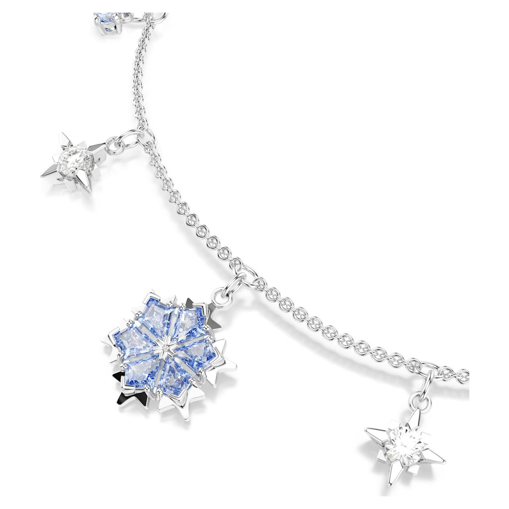 Swarovski Magic bracelet Snowflake, Blue, Rhodium plated