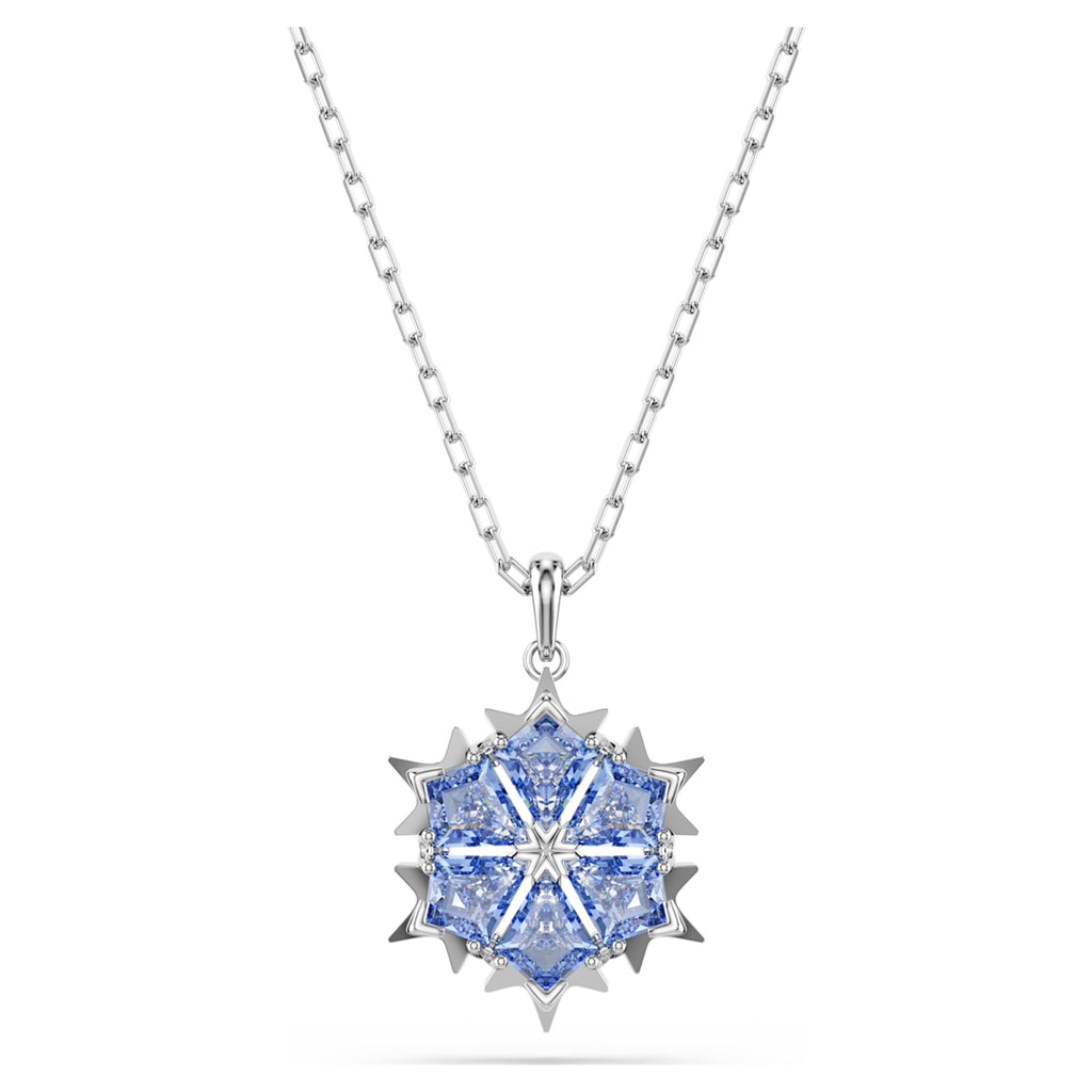 Swarovski Magic pendant Mixed cuts, Snowflake, White, 18K gold finish