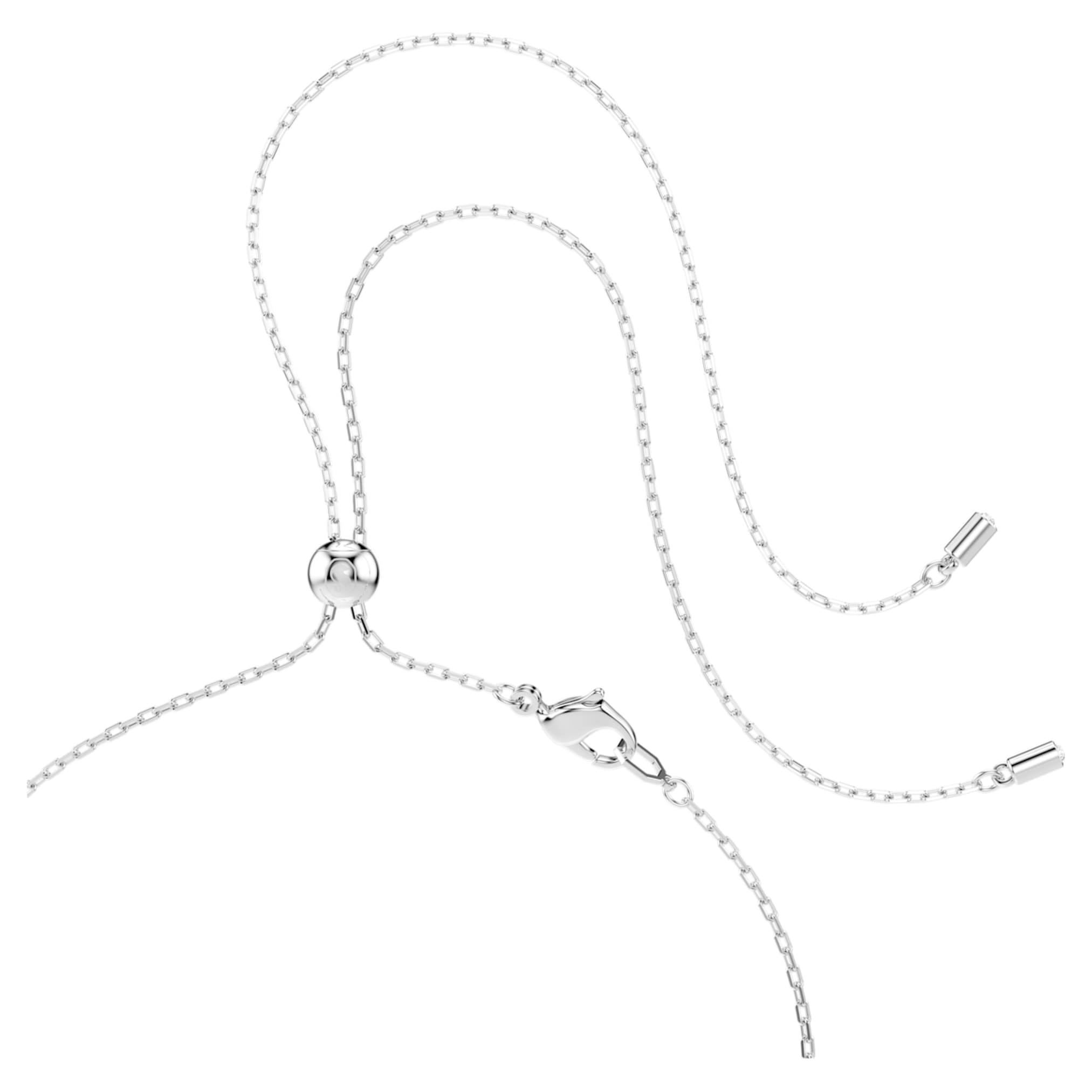 Swarovski Magic pendant and brooch Snowflake, Blue, Rhodium plated