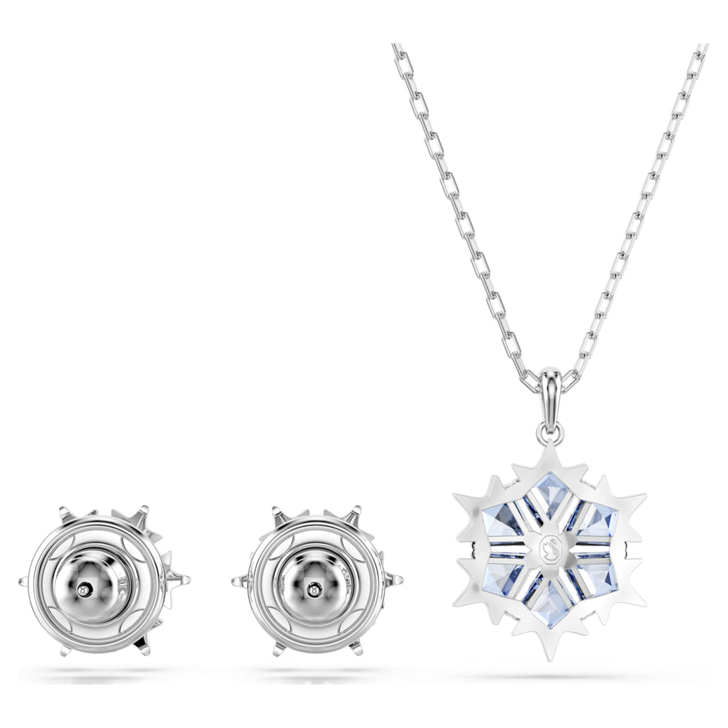 Swarovski Magic set Snowflake, Blue, Rhodium plated