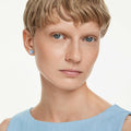 Swarovski Magic stud earrings Snowflake, Blue, Rhodium plated