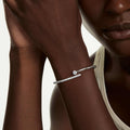 Swarovski Matrix bangle Round cut, White, 18K rose gold finish