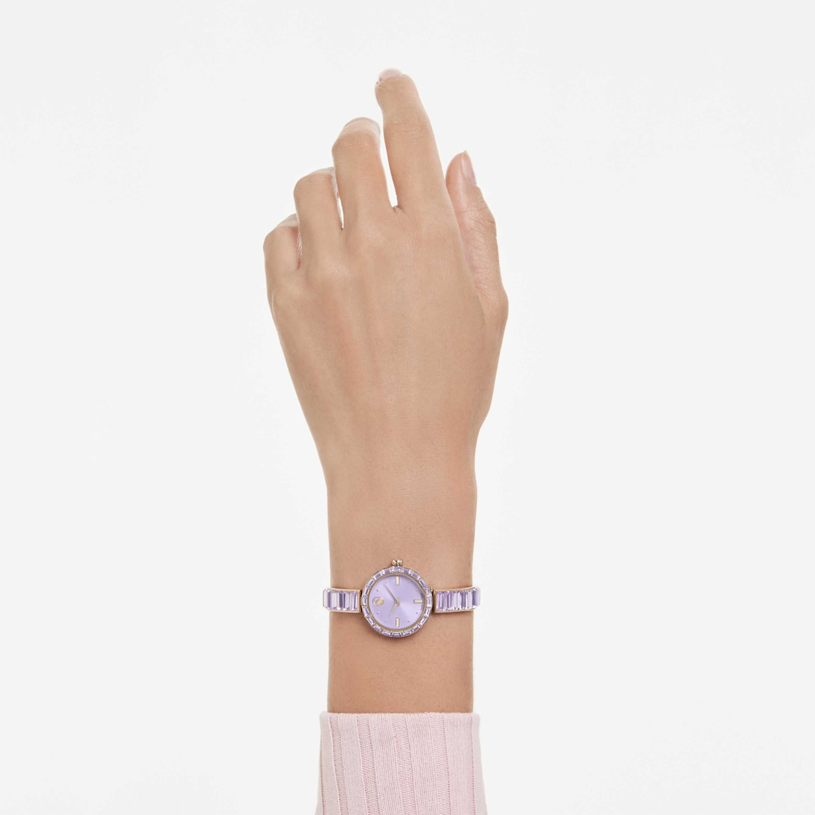 Swarovski Matrix bangle watch Swiss Made, Crystal bracelet, Blue, Stainless steel